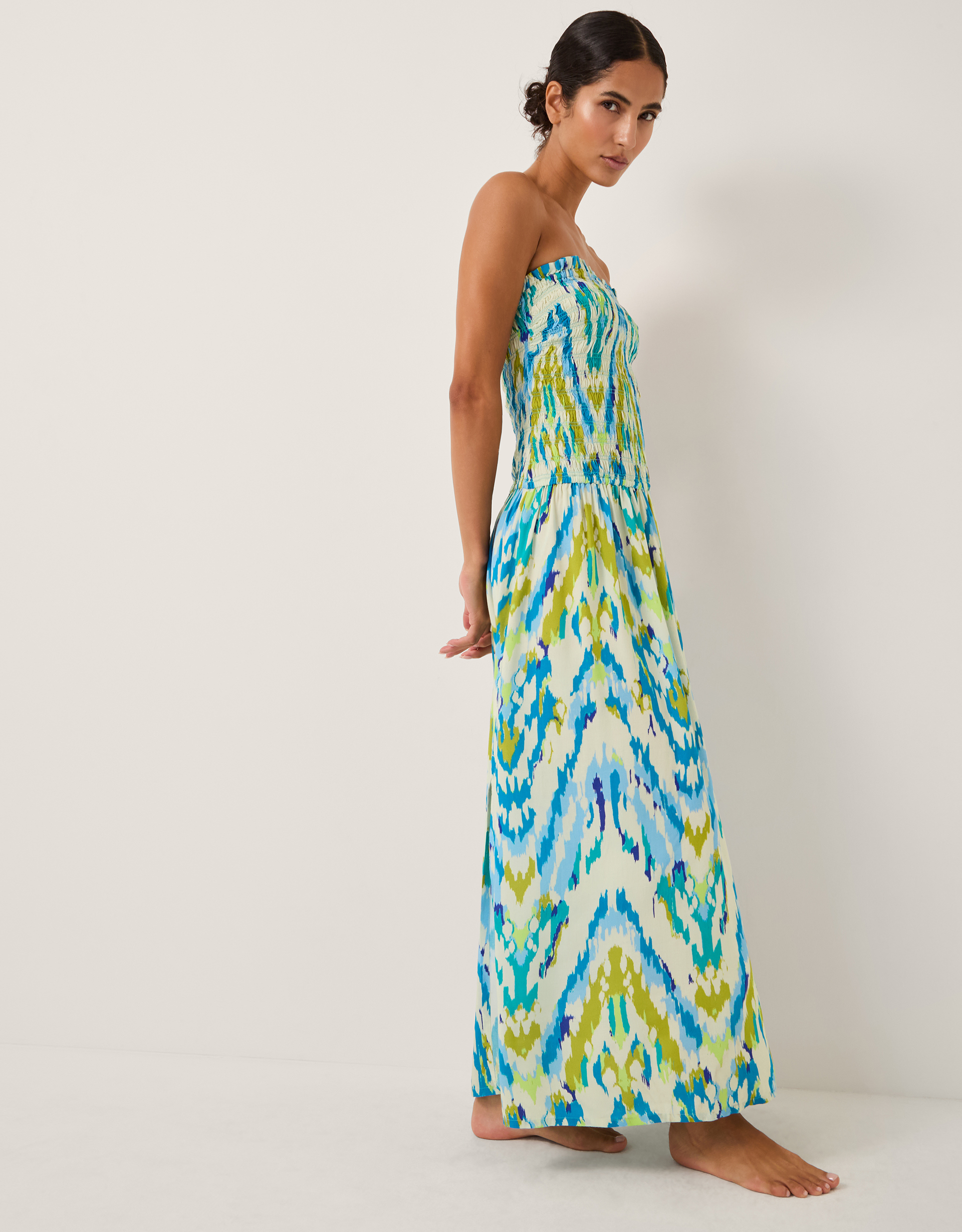 Monsoon Coralie Drop Waist Print Maxi Dress, view 4