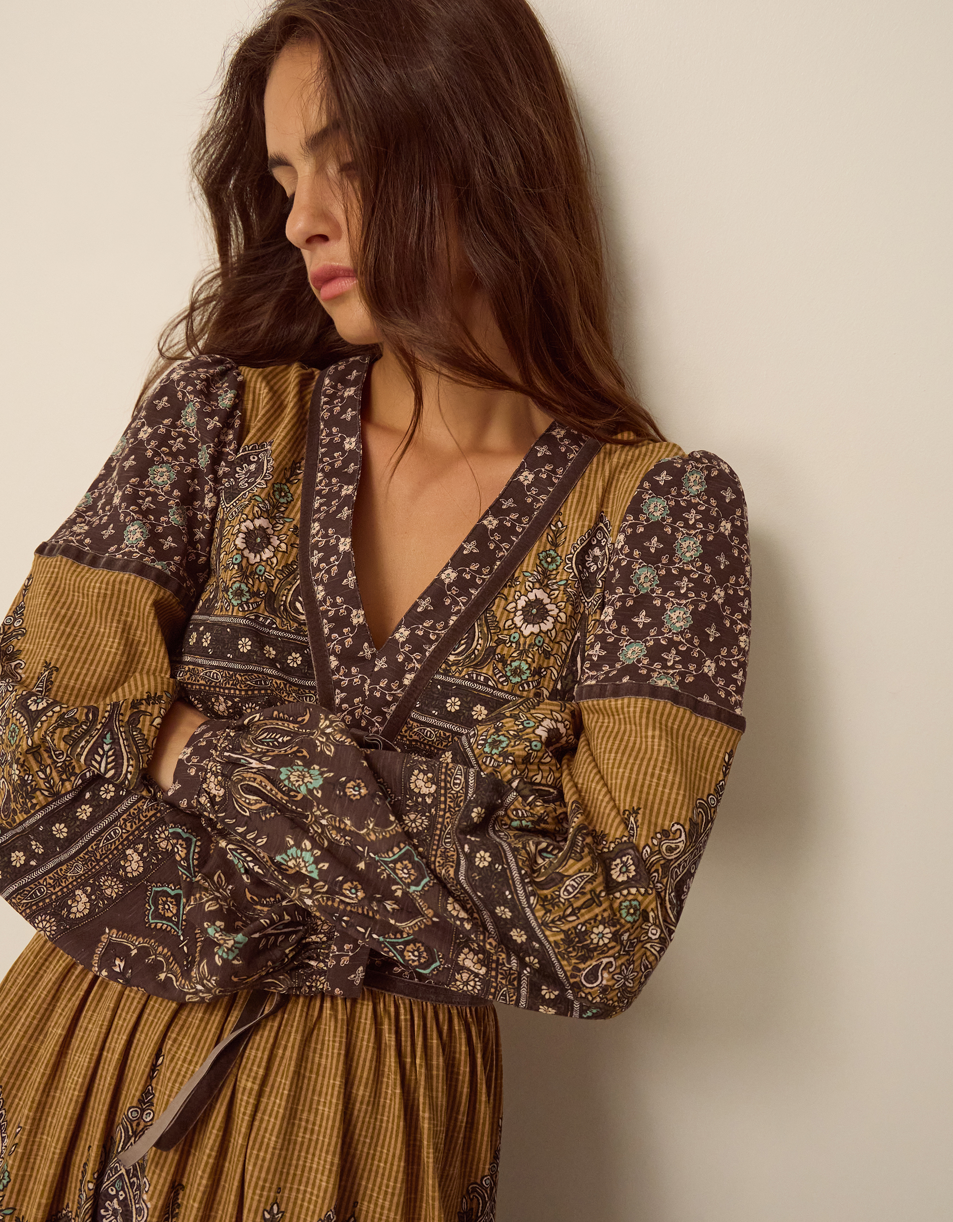 Monsoon Branwen Floral Print Jersey Midi Dress, view 3