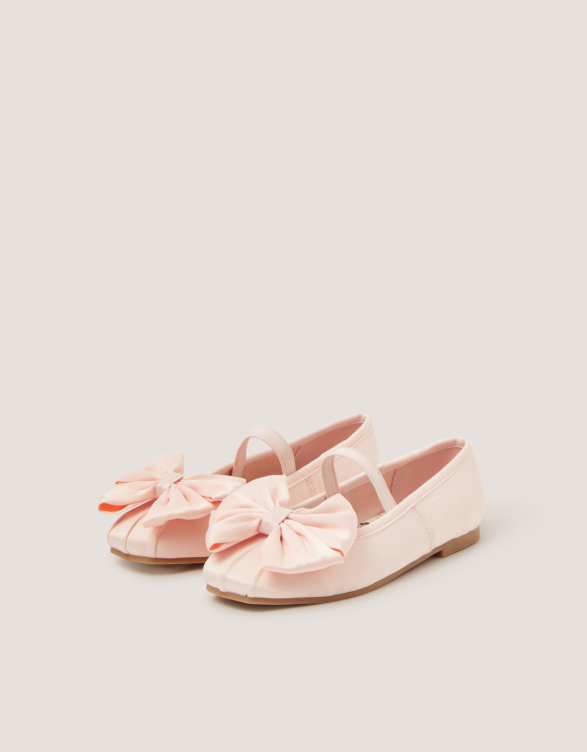Image of Monsoon Bow Satin Ballet Flats Pink Pink female 1