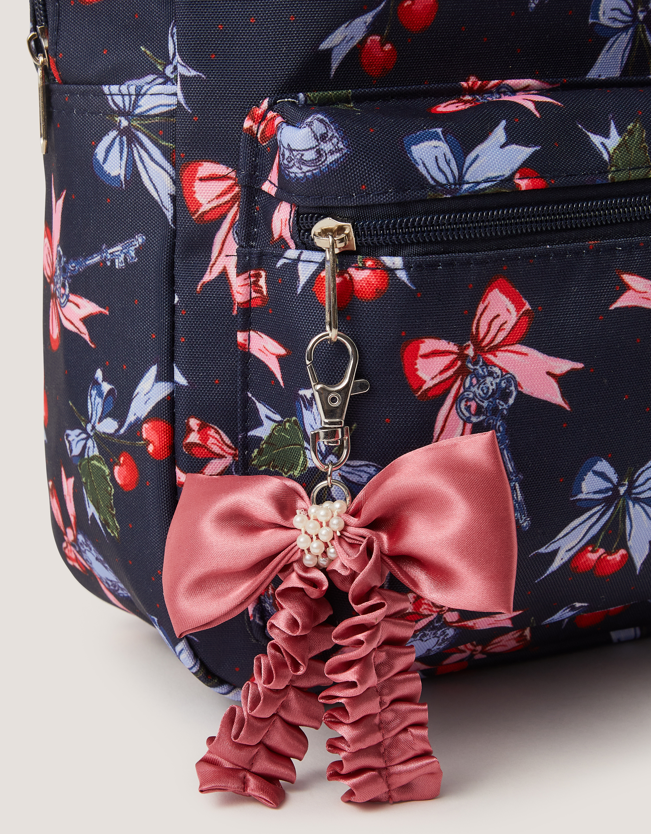 Monsoon Cherry Bow Print Backpack, view 3