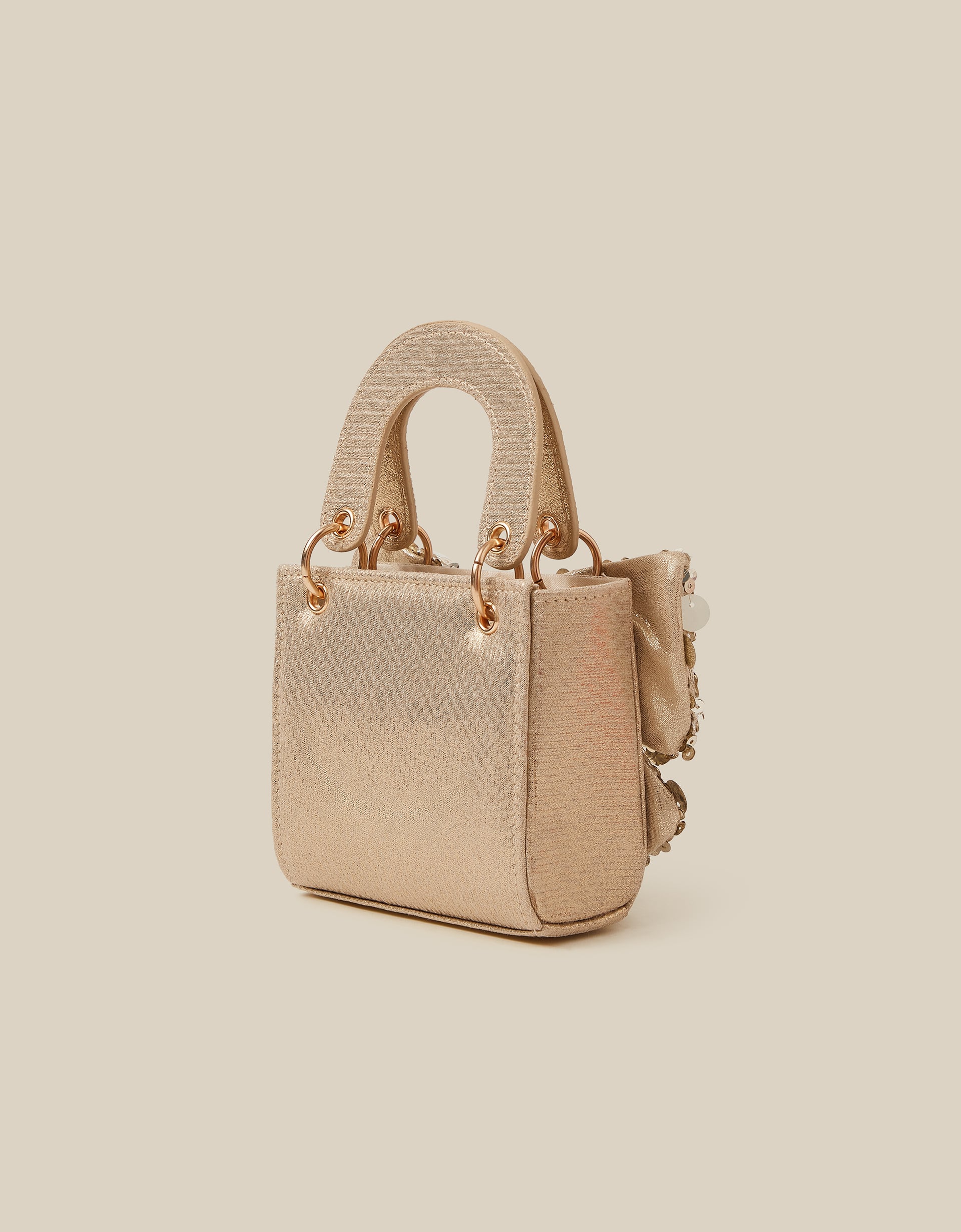 Monsoon Sequin Bow Tote Bag in Gold, view 2