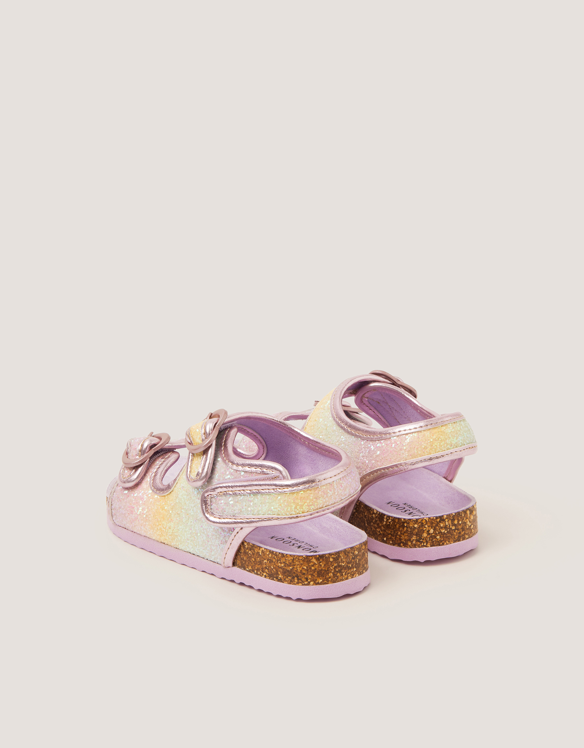Monsoon Rainbow Heart Buckle Sandals, view 3