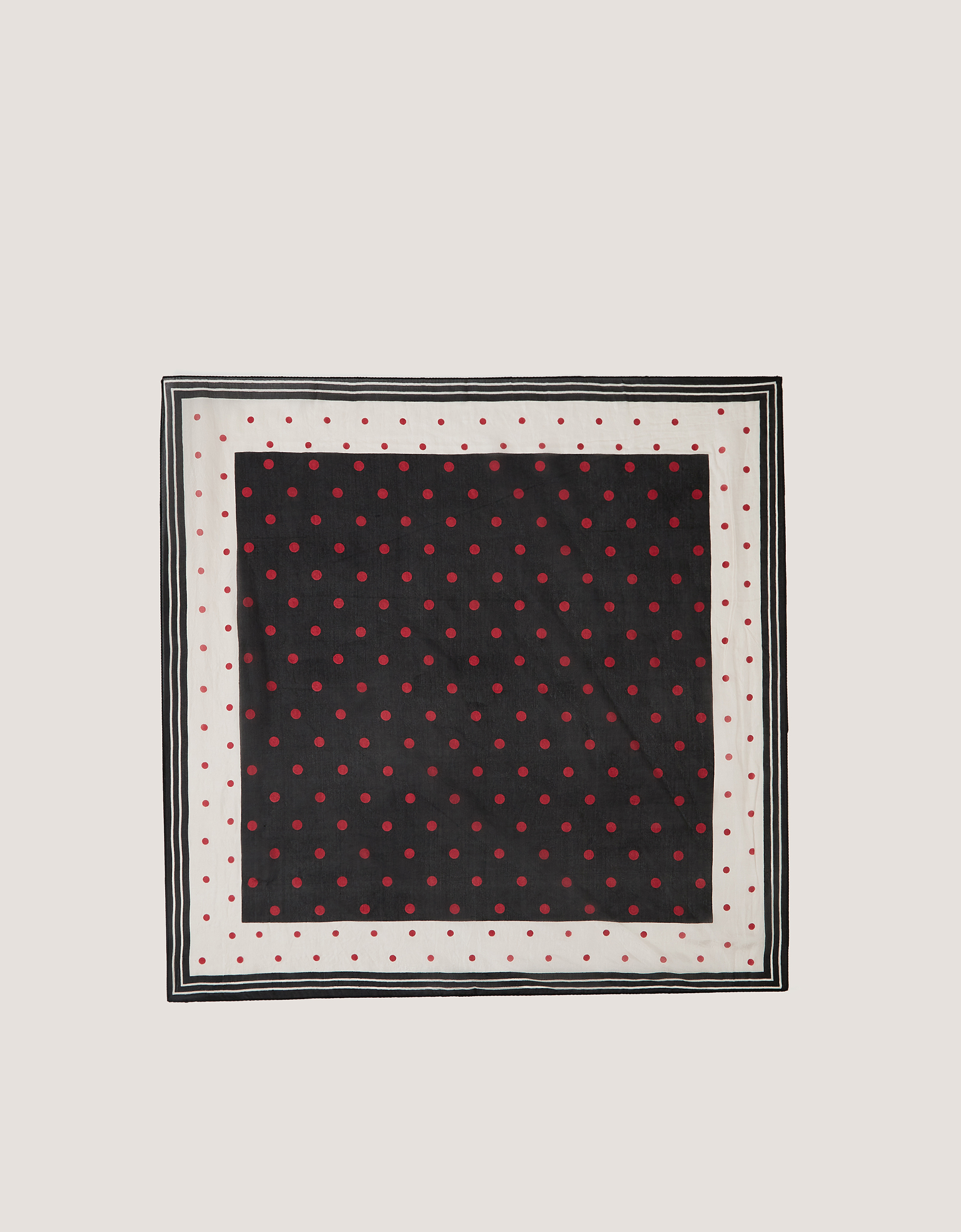 Monsoon Penny Polka Dot Square Silk Scarf in red