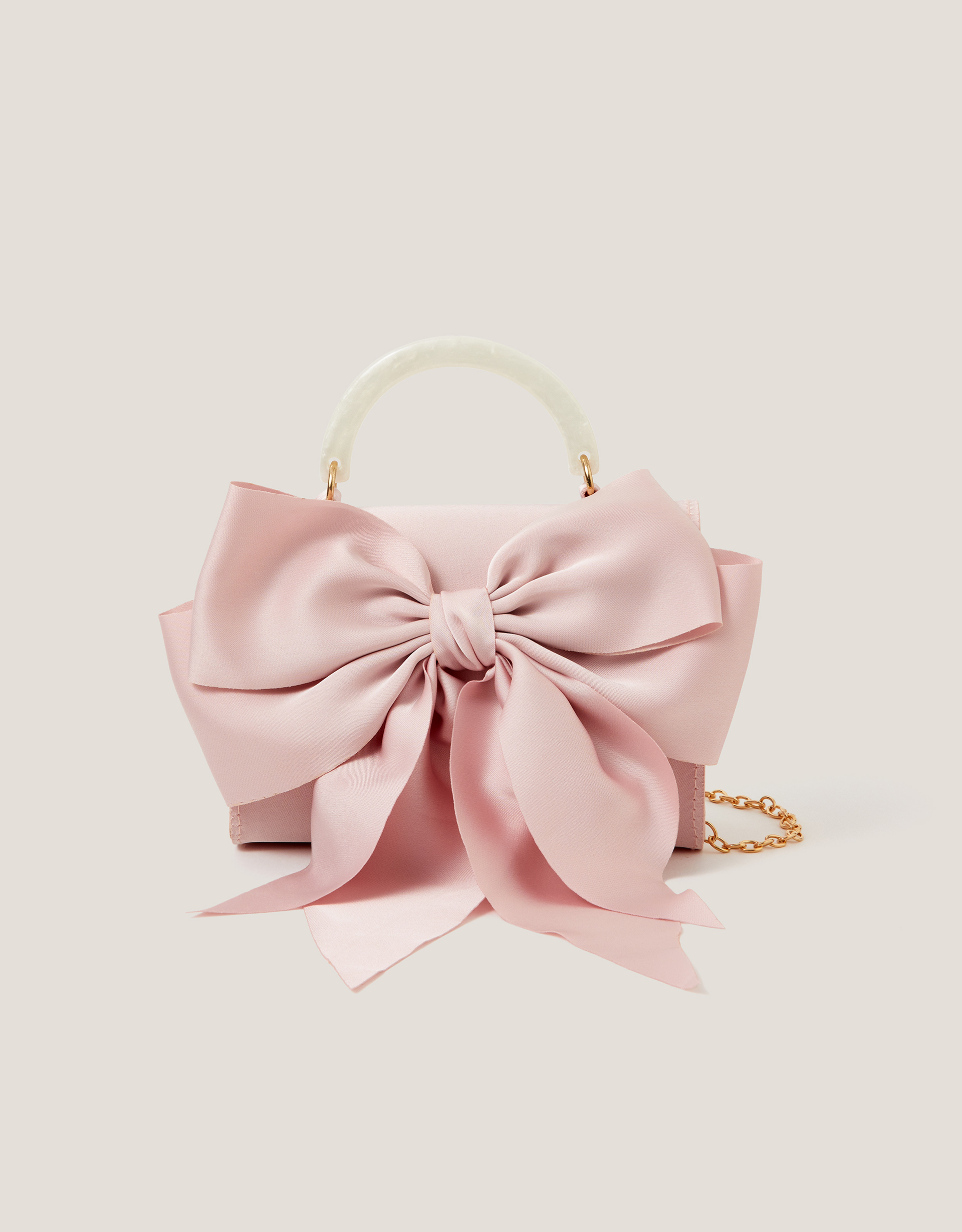Monsoon Satin Bow Bag in Pink