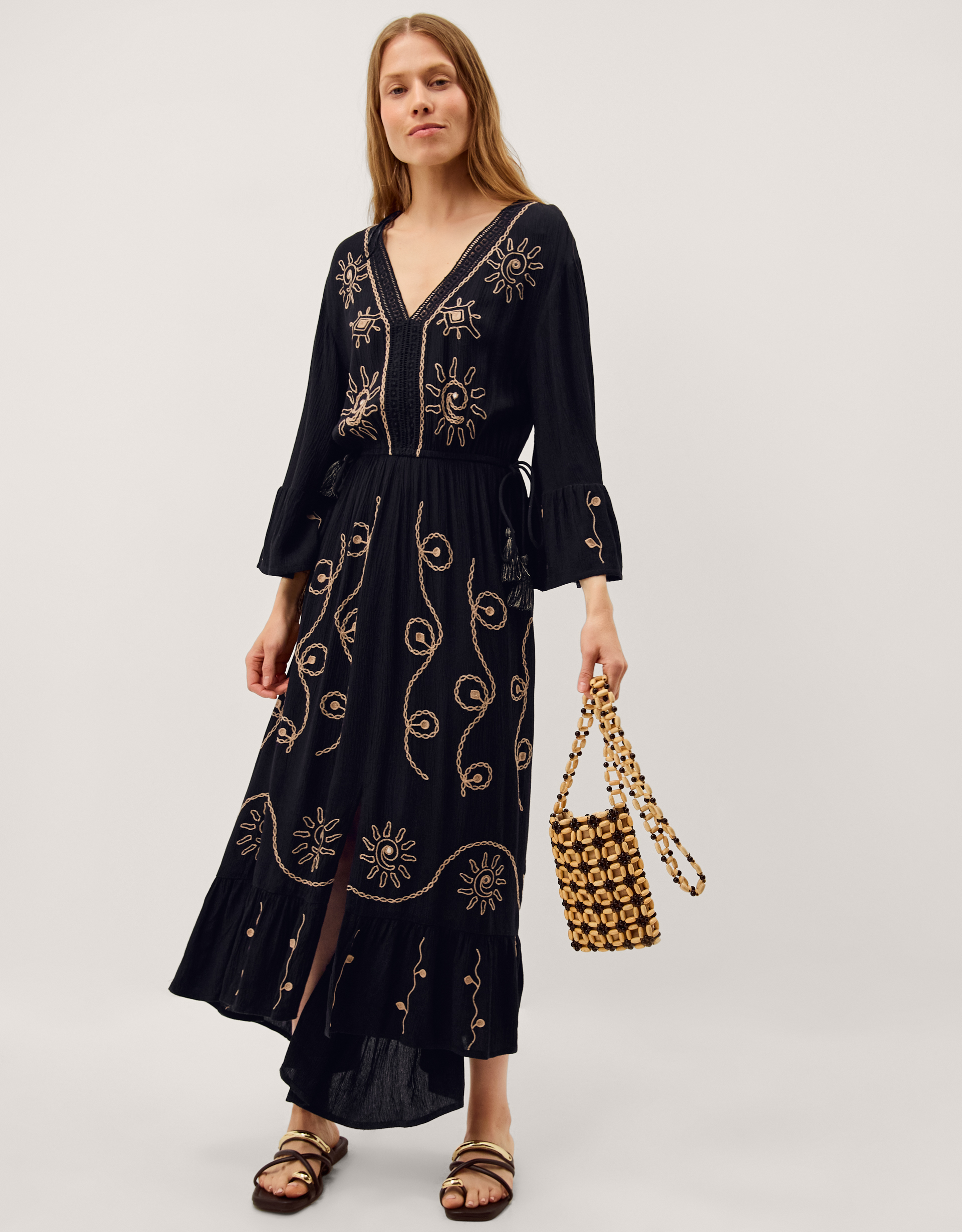 Monsoon Sophy Embroidered Maxi Kaftan, view 4
