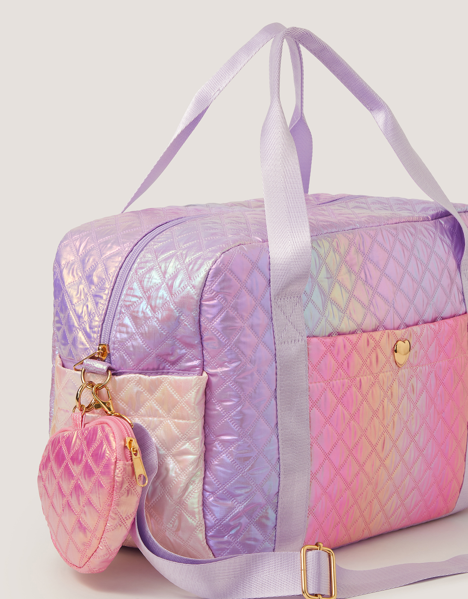 Monsoon Ombré Shimmer Quilted Duffle Bag, view 3