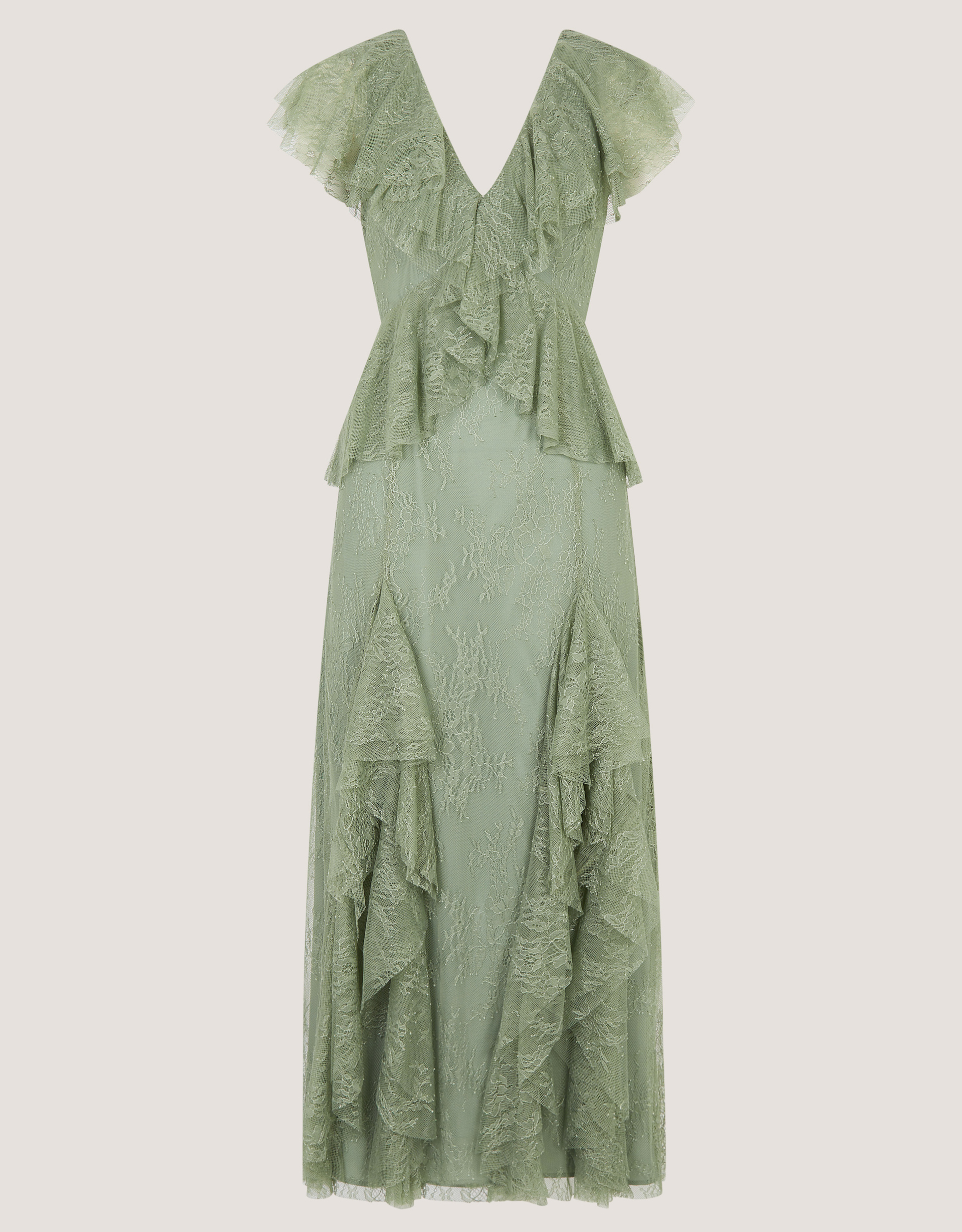 Monsoon Alda Ruffle Lace Midi Dress, view 6