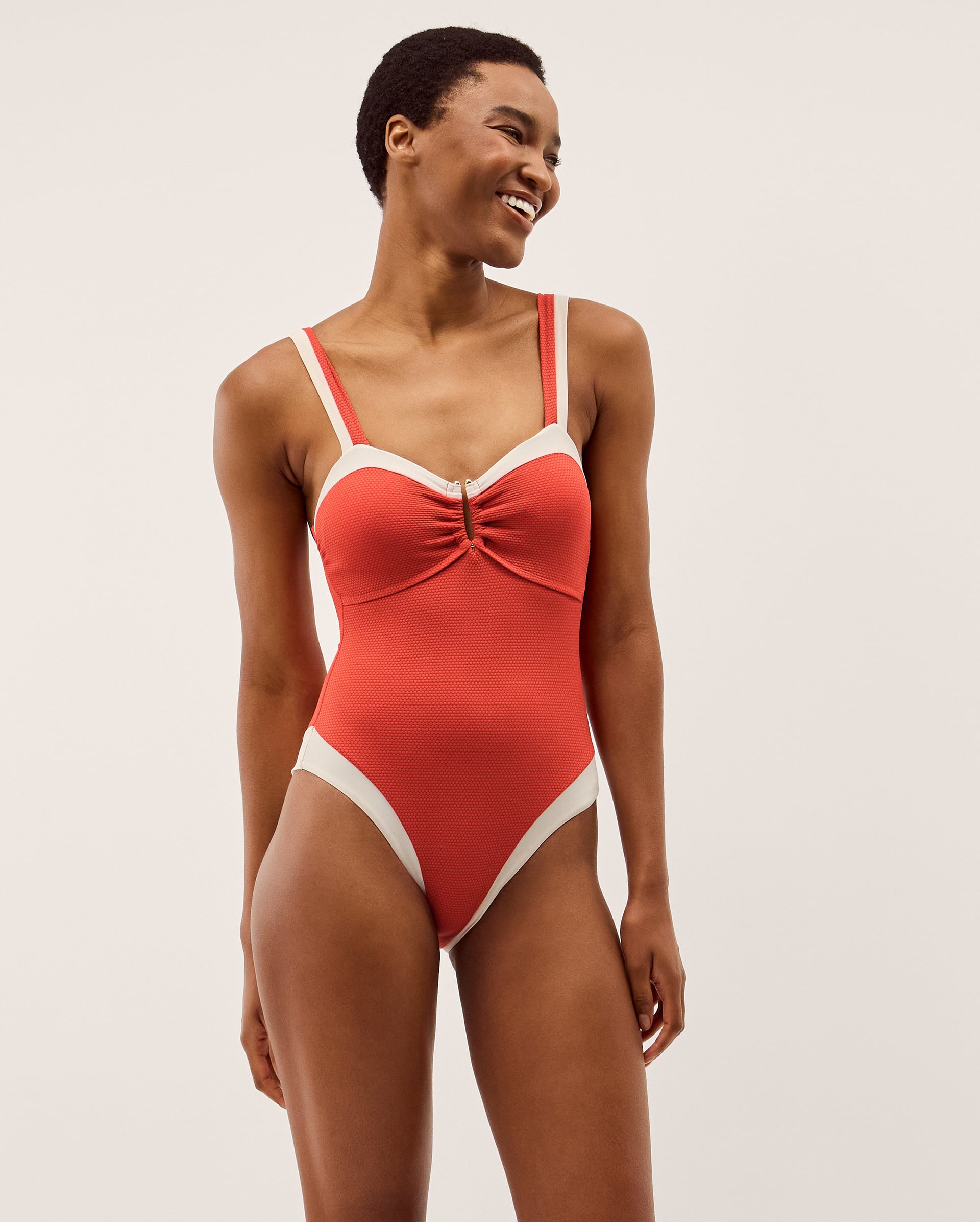 Monsoon Sabrina Two Tone Swimsuit in Orange