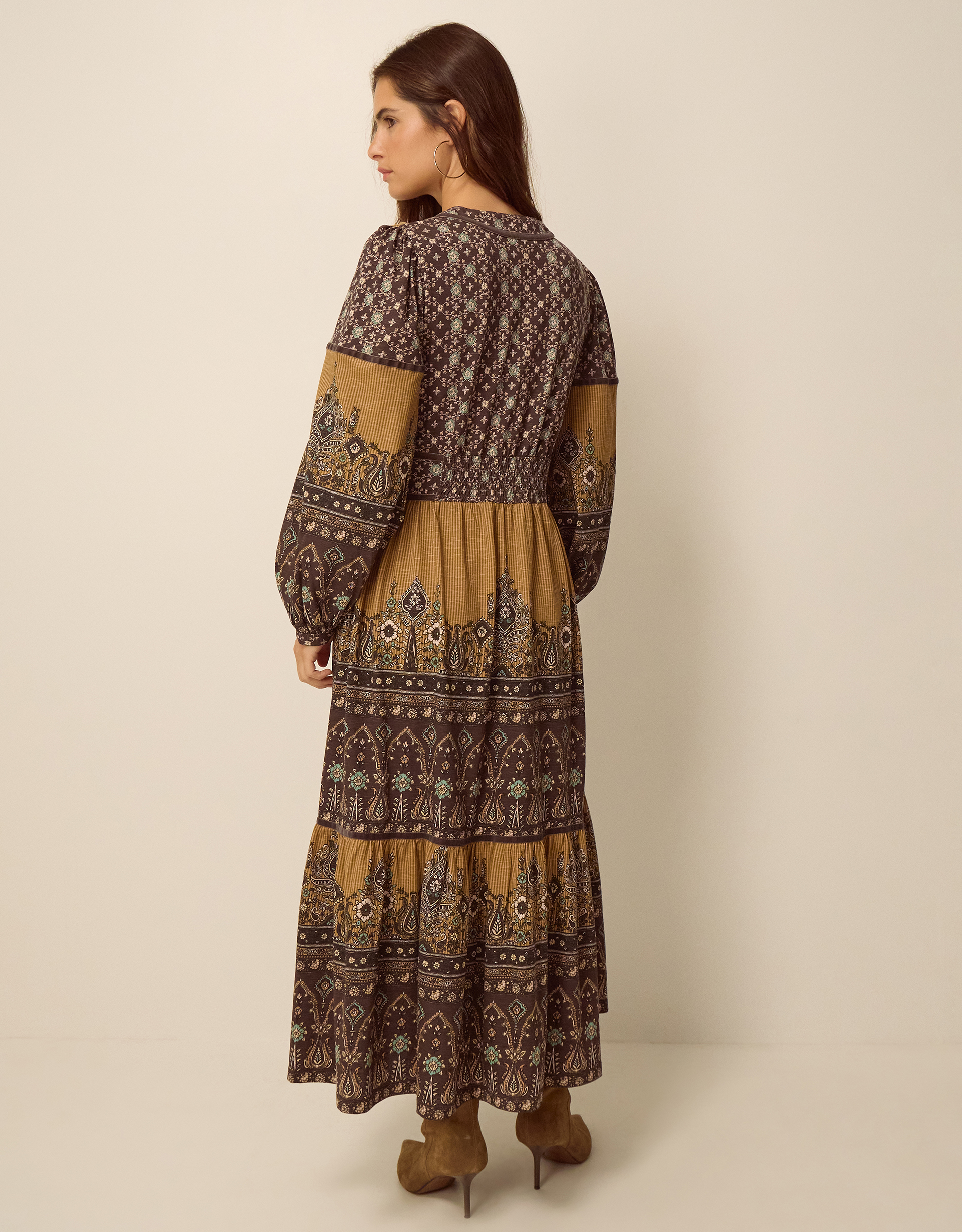 Monsoon Branwen Floral Print Jersey Midi Dress, view 4