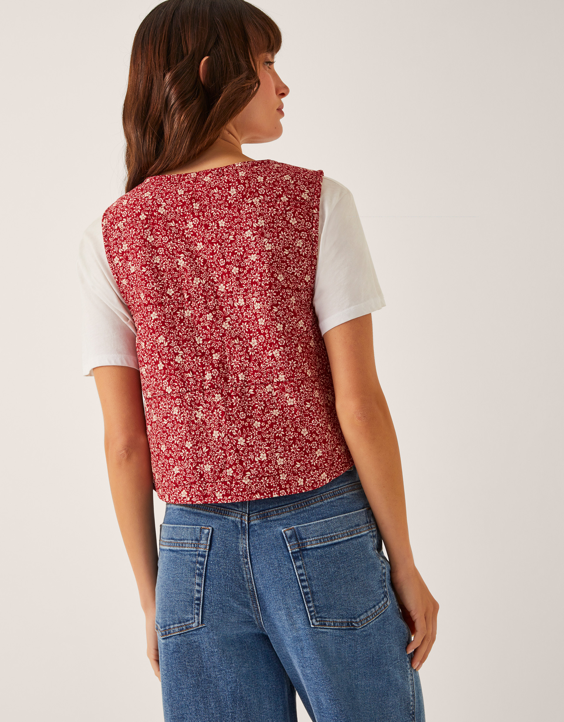Monsoon Felipa Floral Print Waistcoat, view 4