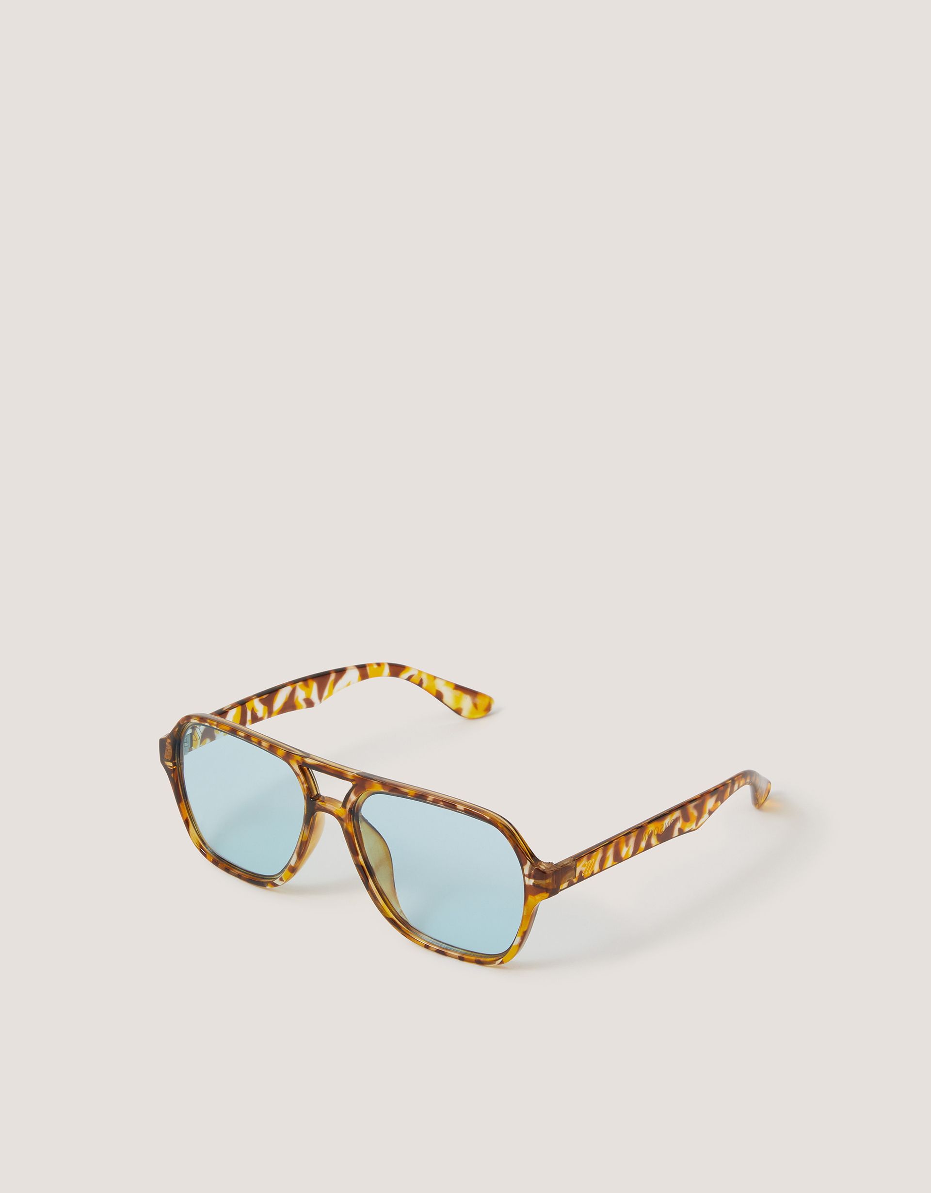 Monsoon Blue-Tinted Tort Aviator Sunglasses