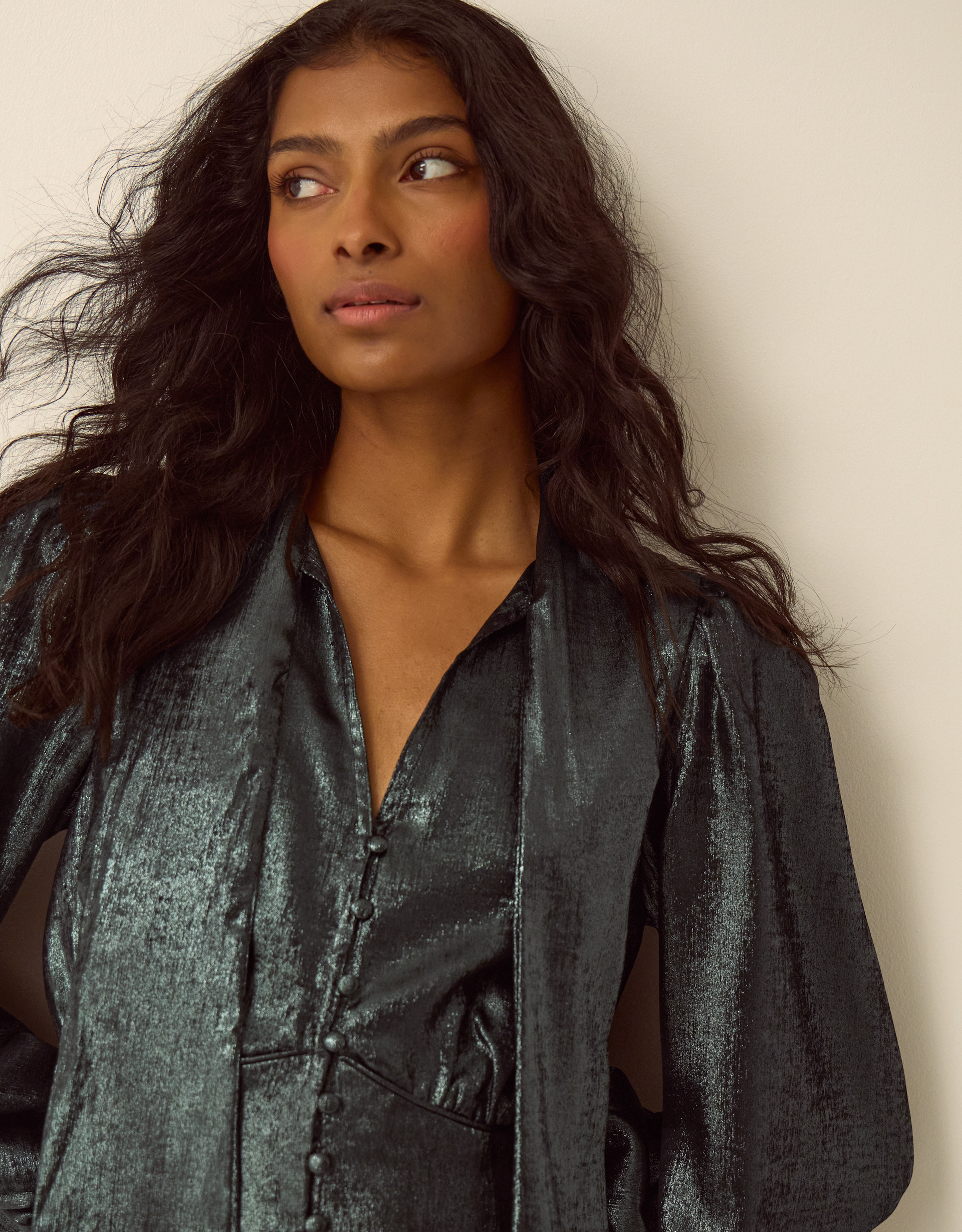 Monsoon Madelyn Metallic Midi Dress, view 2
