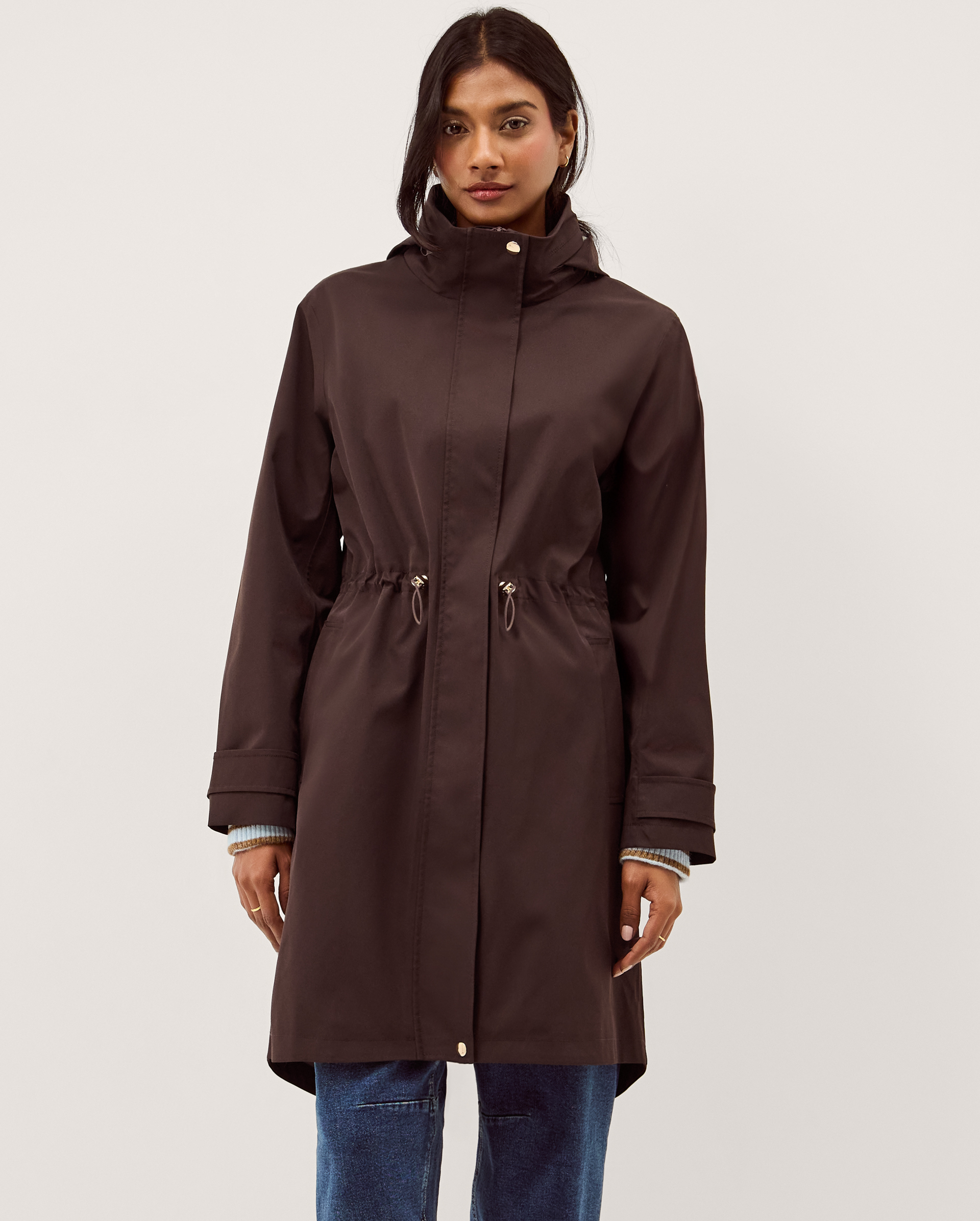 Monsoon Ada Waterproof Raincoat in Brown, view 2
