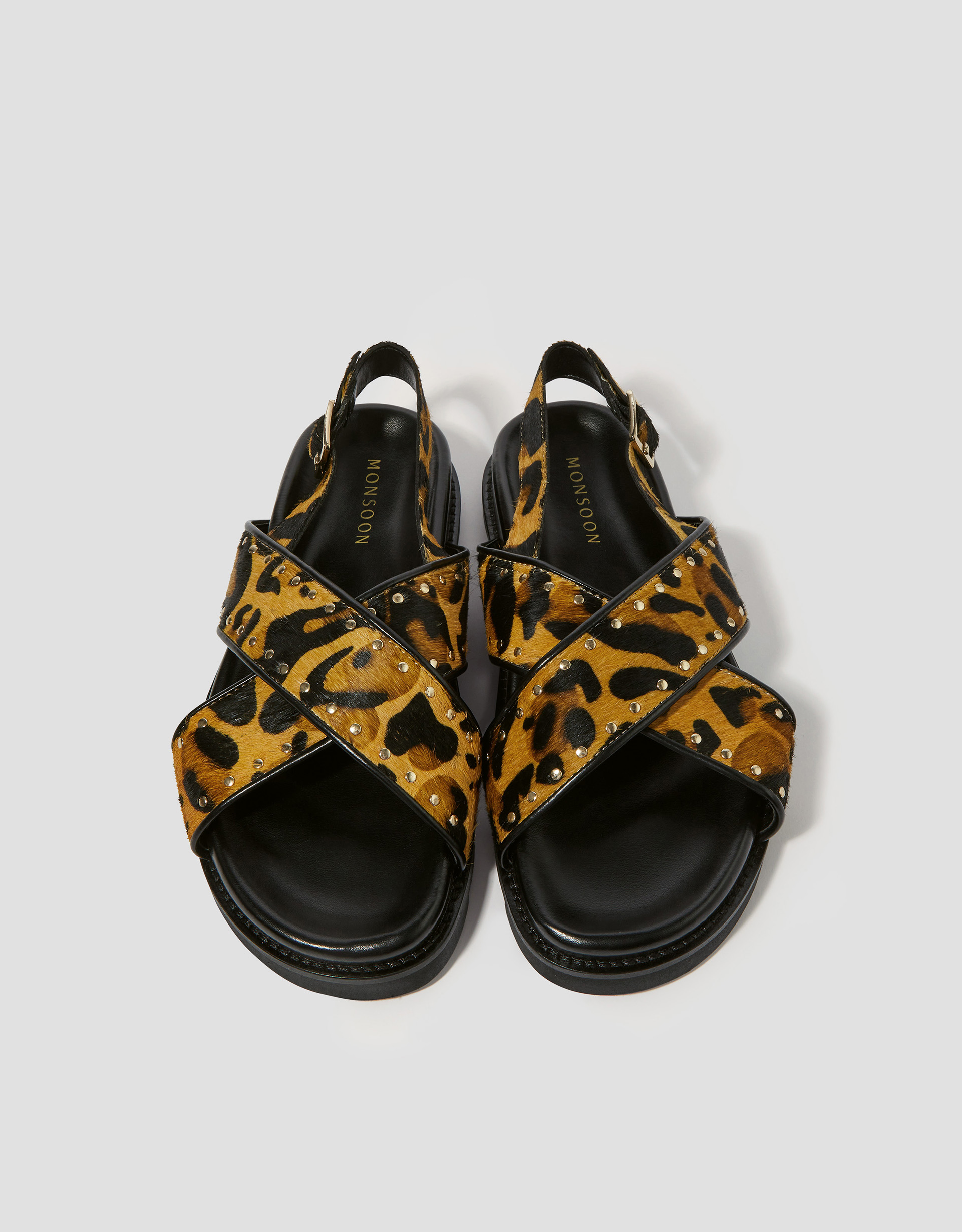 Monsoon Suki Stud Leopard Print Sandals