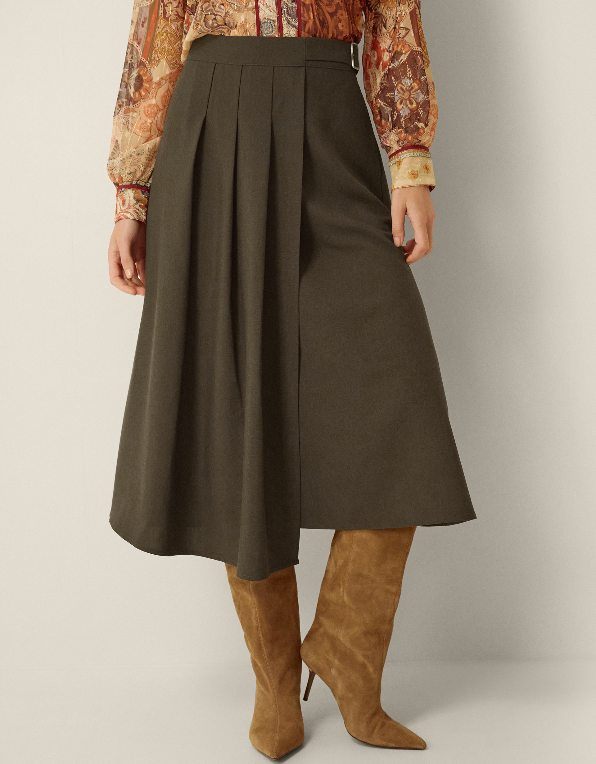 Monsoon Jillian Kilt Midi Skirt, view 2