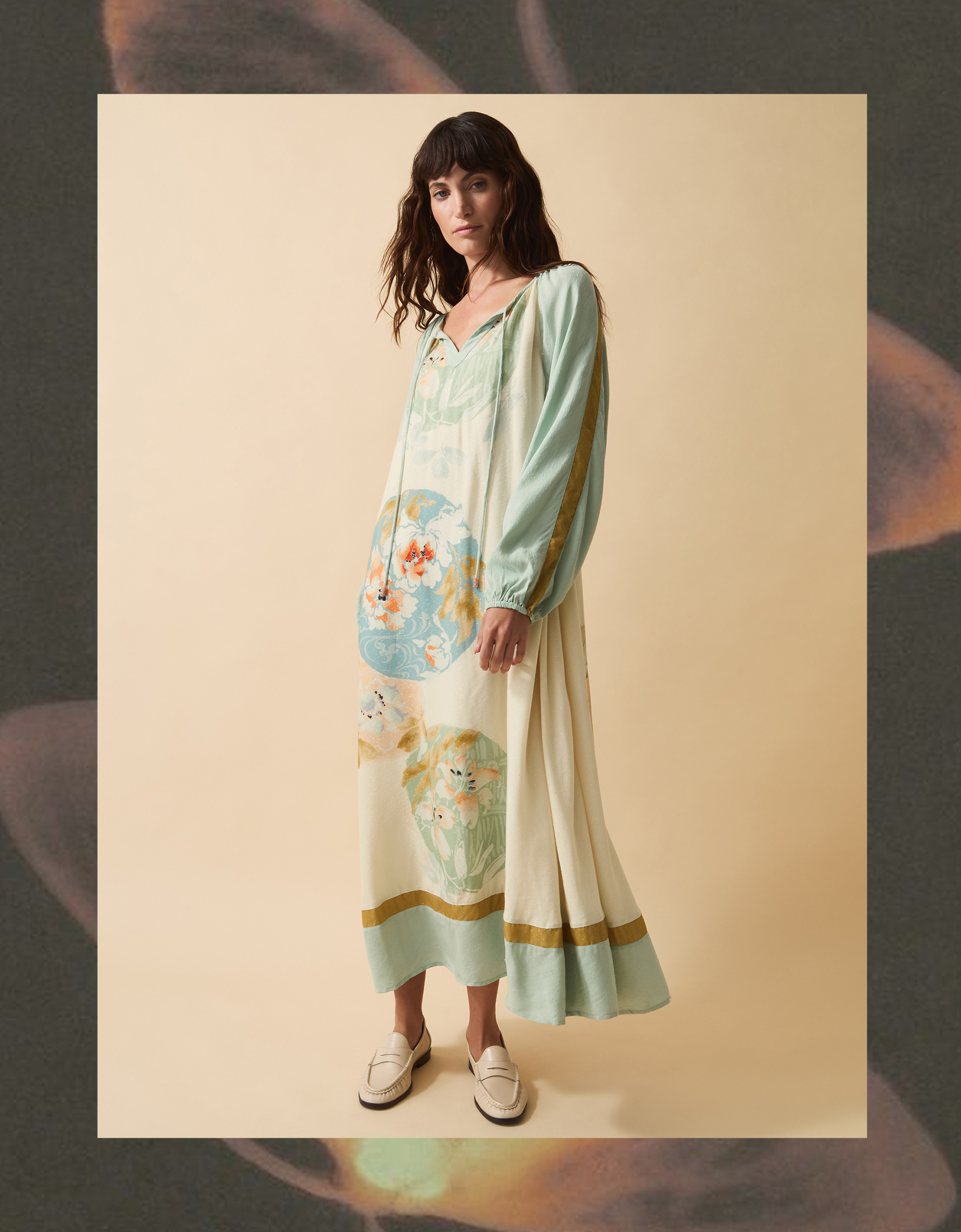Monsoon Clemence Amelie Floral Dobby Midi Dress