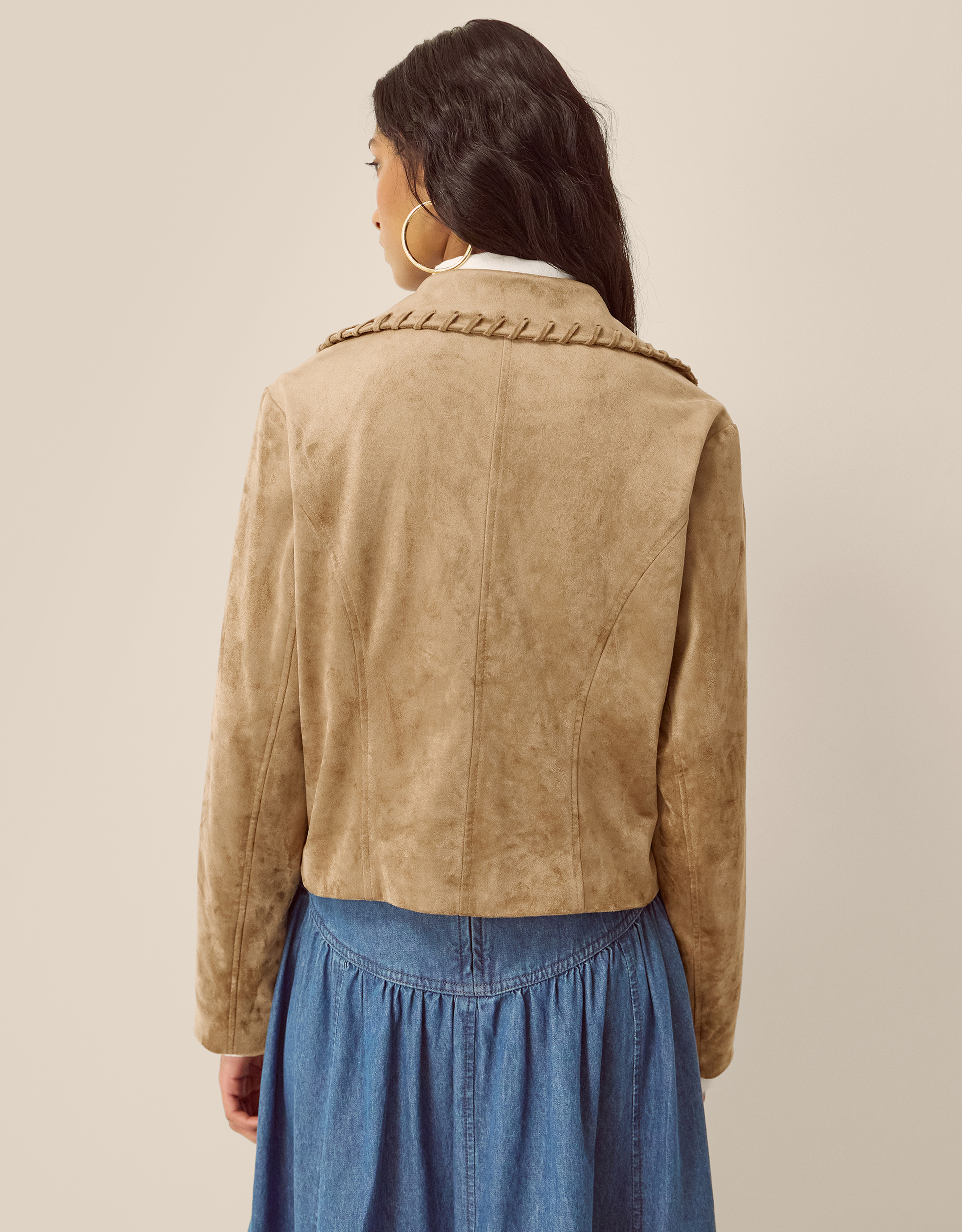 Monsoon Sofia Faux Suede Jacket, view 3