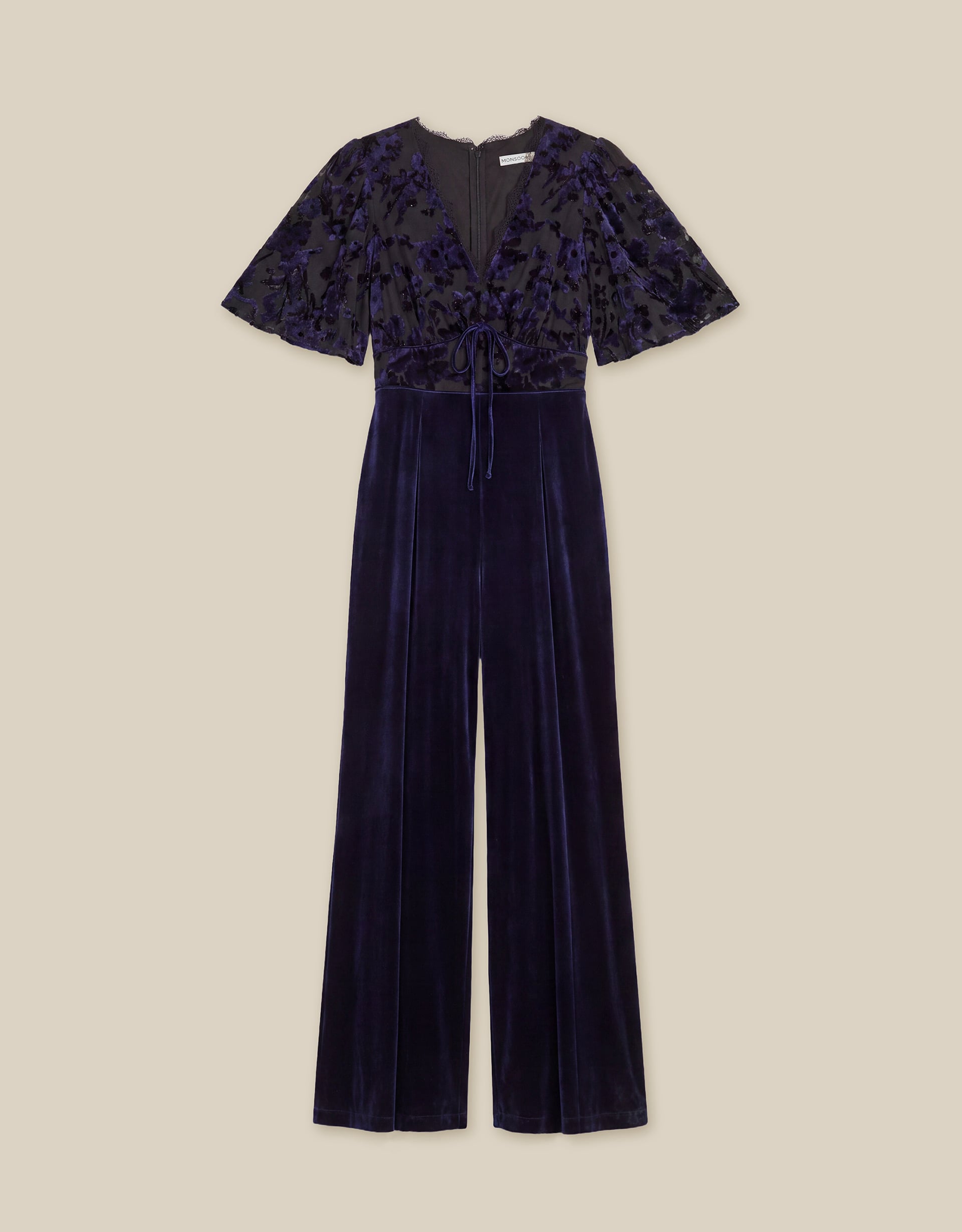 Monsoon Nadine Floral Devoré Velvet Jumpsuit, view 5