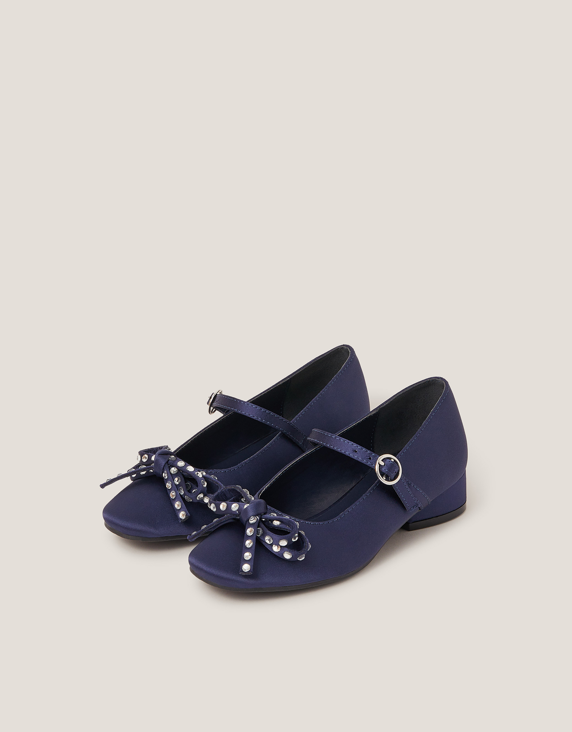 Monsoon Diamante Bow Ballet Heels