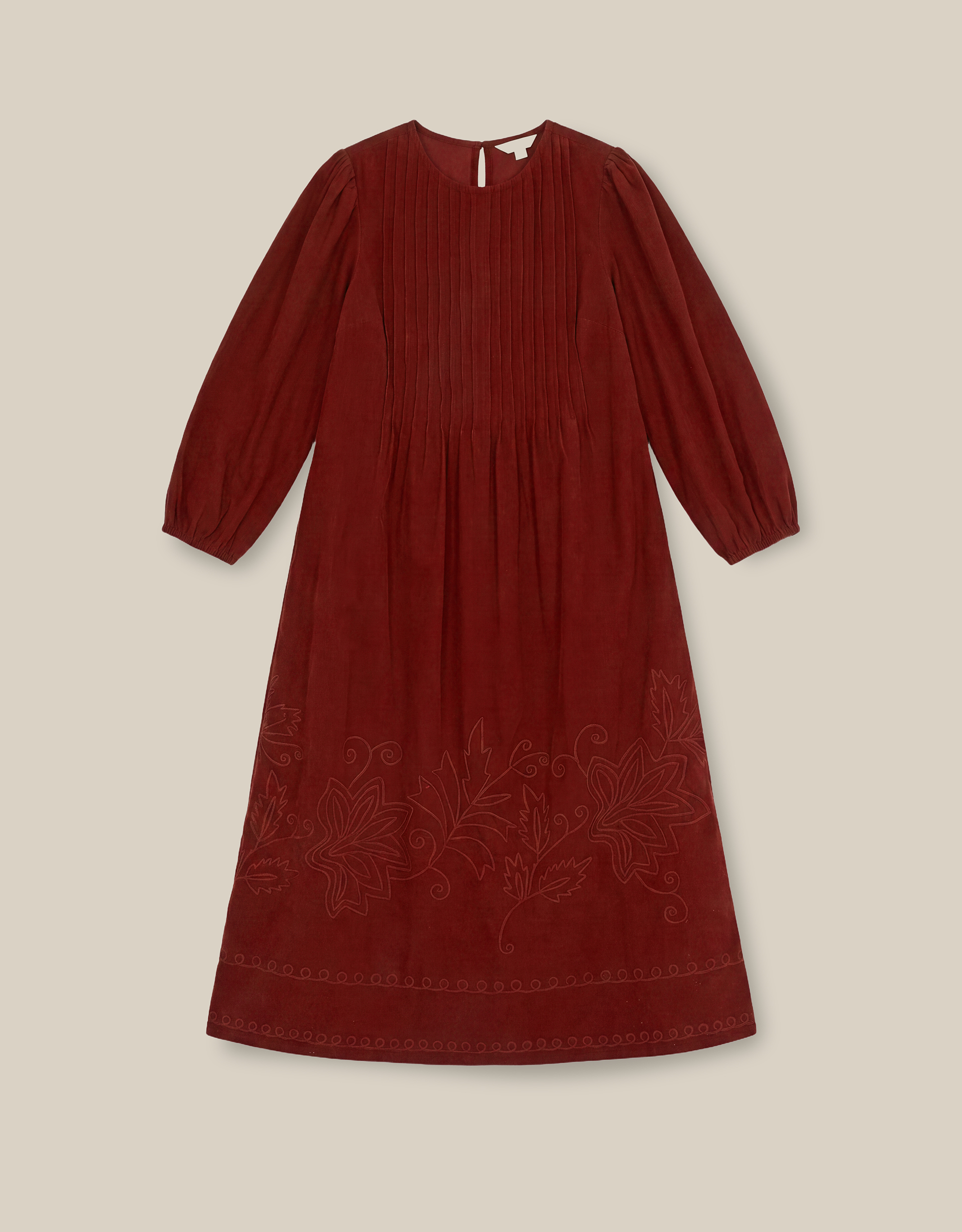 Monsoon Joyce Embroidered Corduroy Midi Dress, view 5
