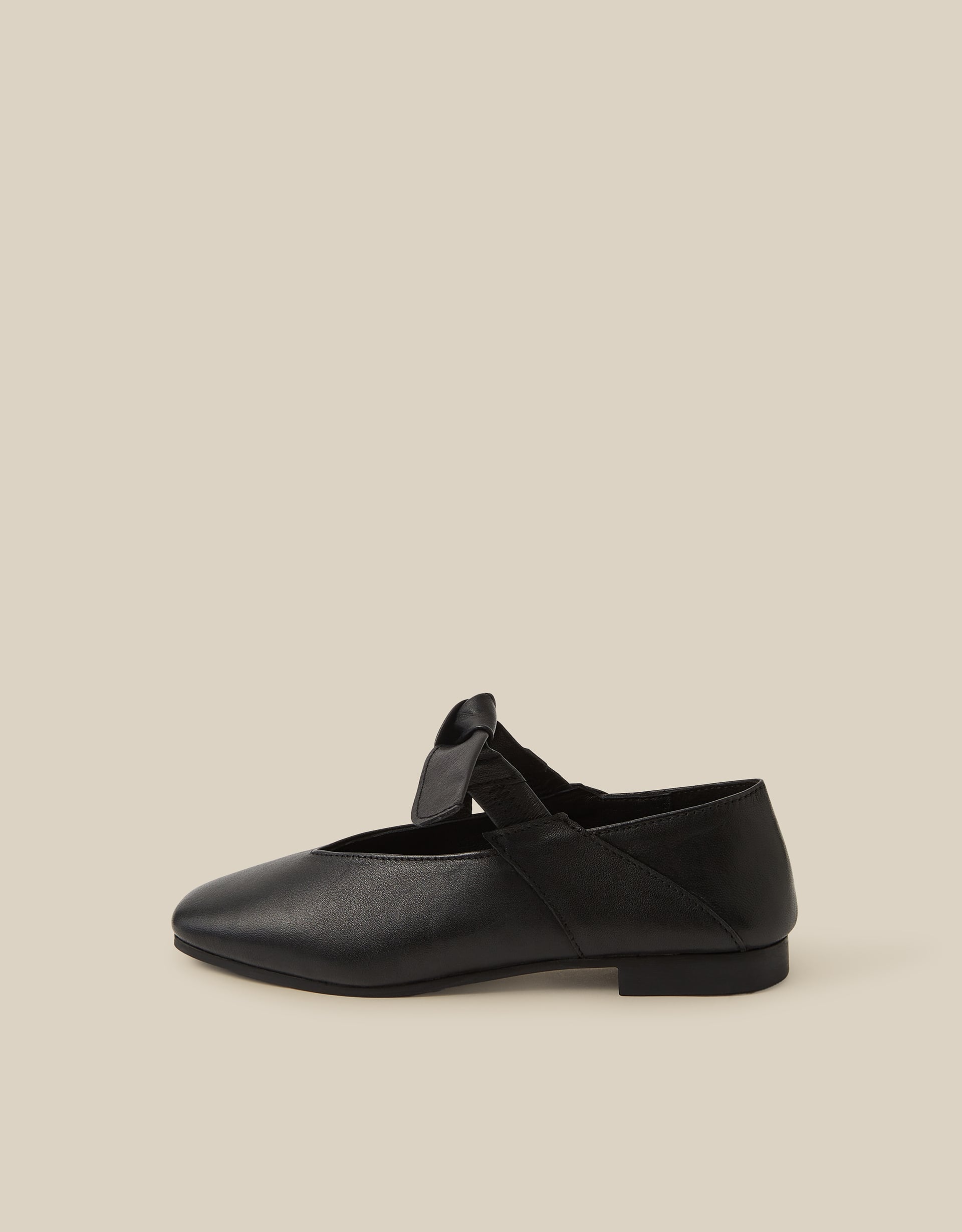 Monsoon Rena Bow Strap Leather Ballet Flats, view 2