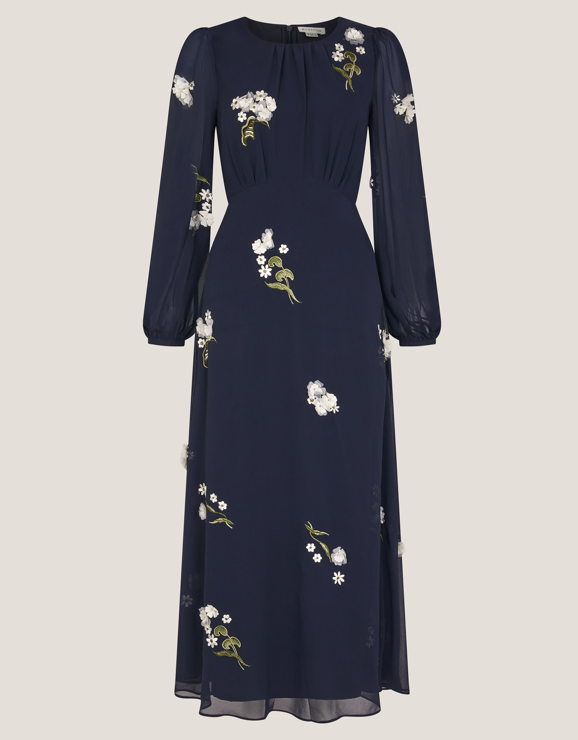 Monsoon Delilah Floral Appliqué Midi Dress, view 5