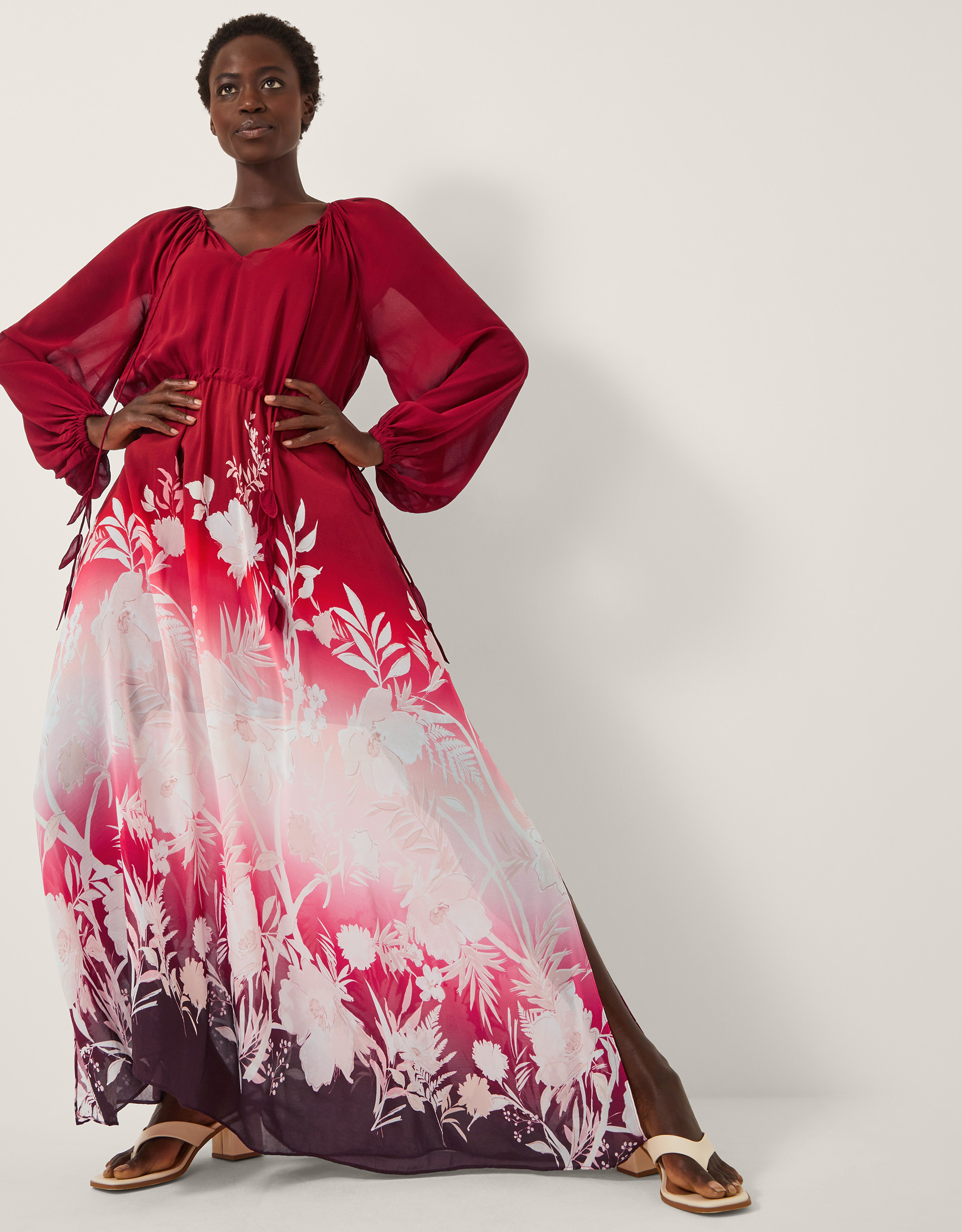 Monsoon Lilian Floral Print Ombré Maxi Dress, view 5