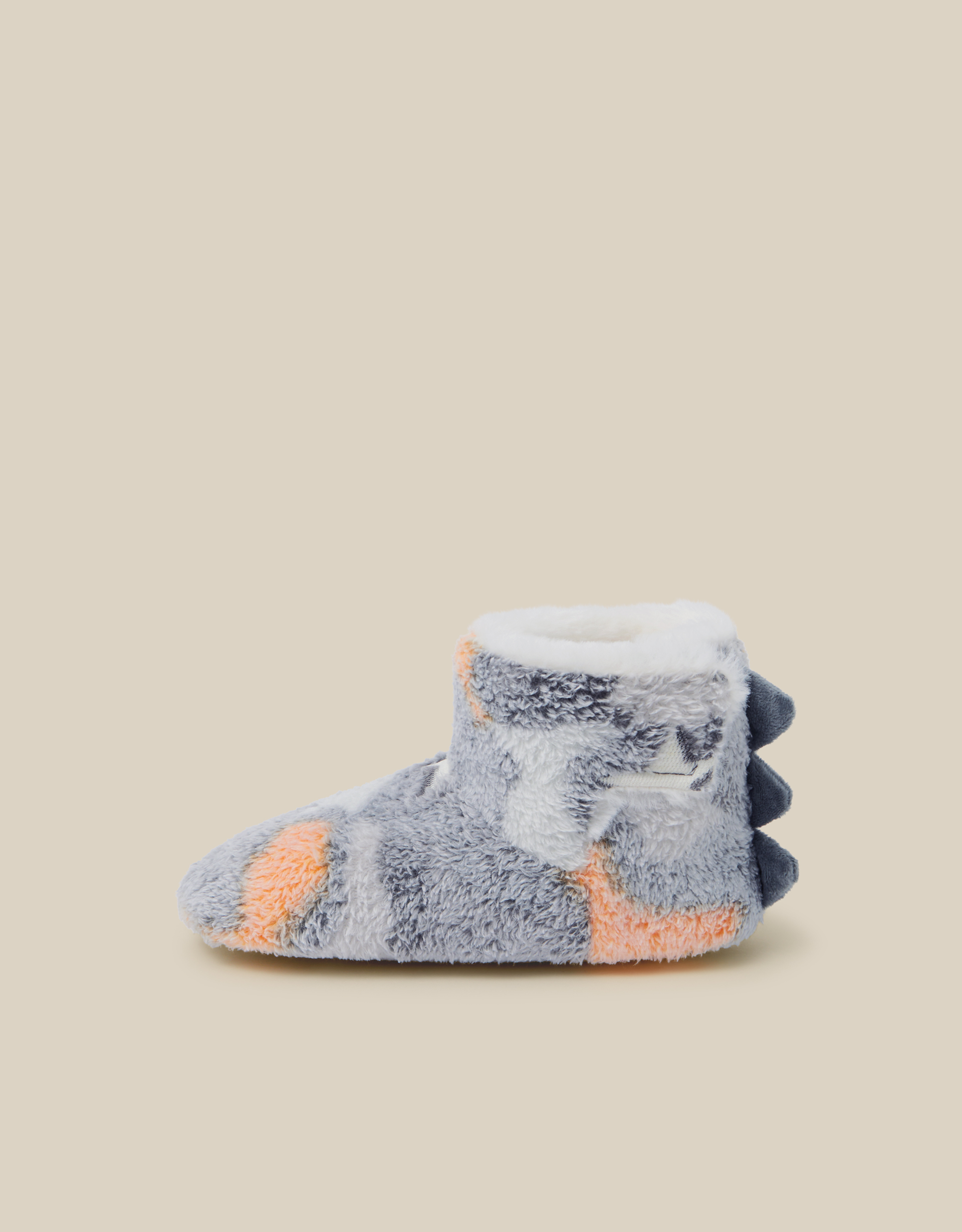 Monsoon Glow in the Dark Fluffy Dino Boot Slippers, view 2
