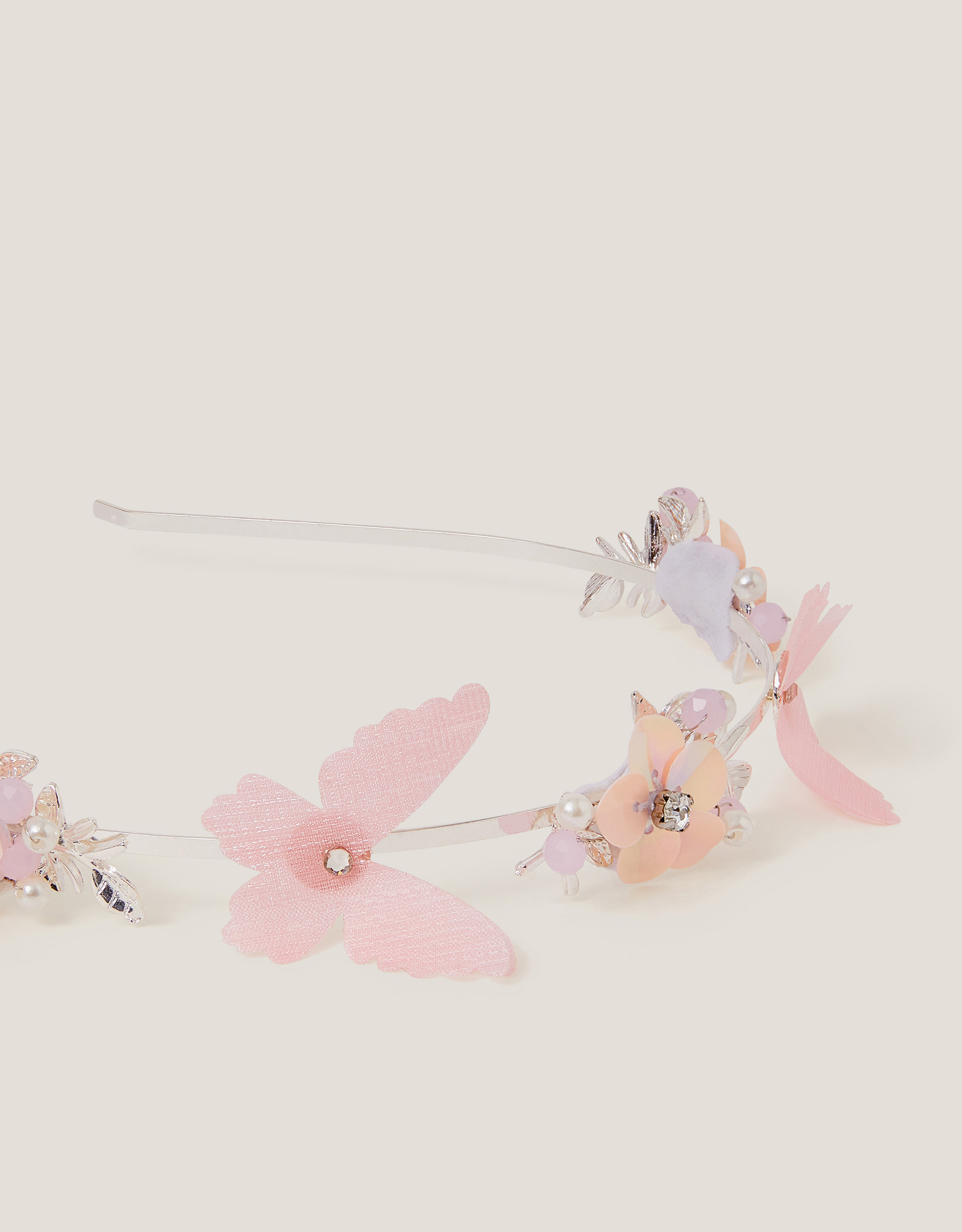 Monsoon Floral Butterfly Embellished Metal Headband, view 2
