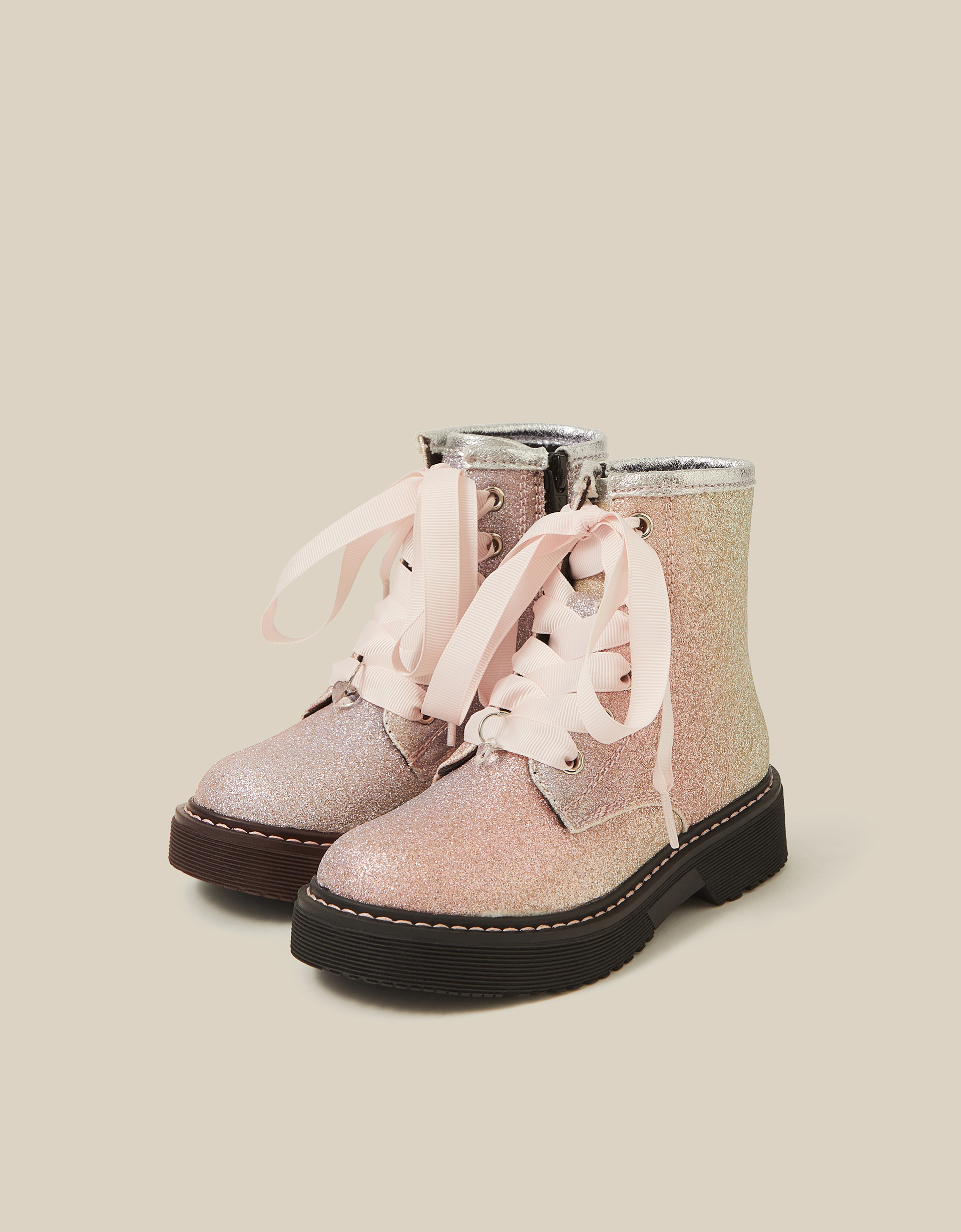 Monsoon Ombré Glitter Lace-Up Boots