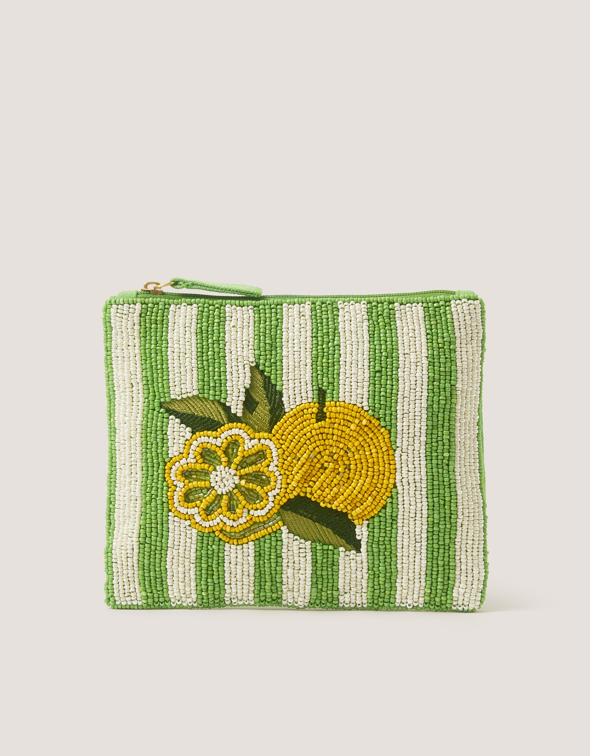 Monsoon Lemon Beaded Pouch