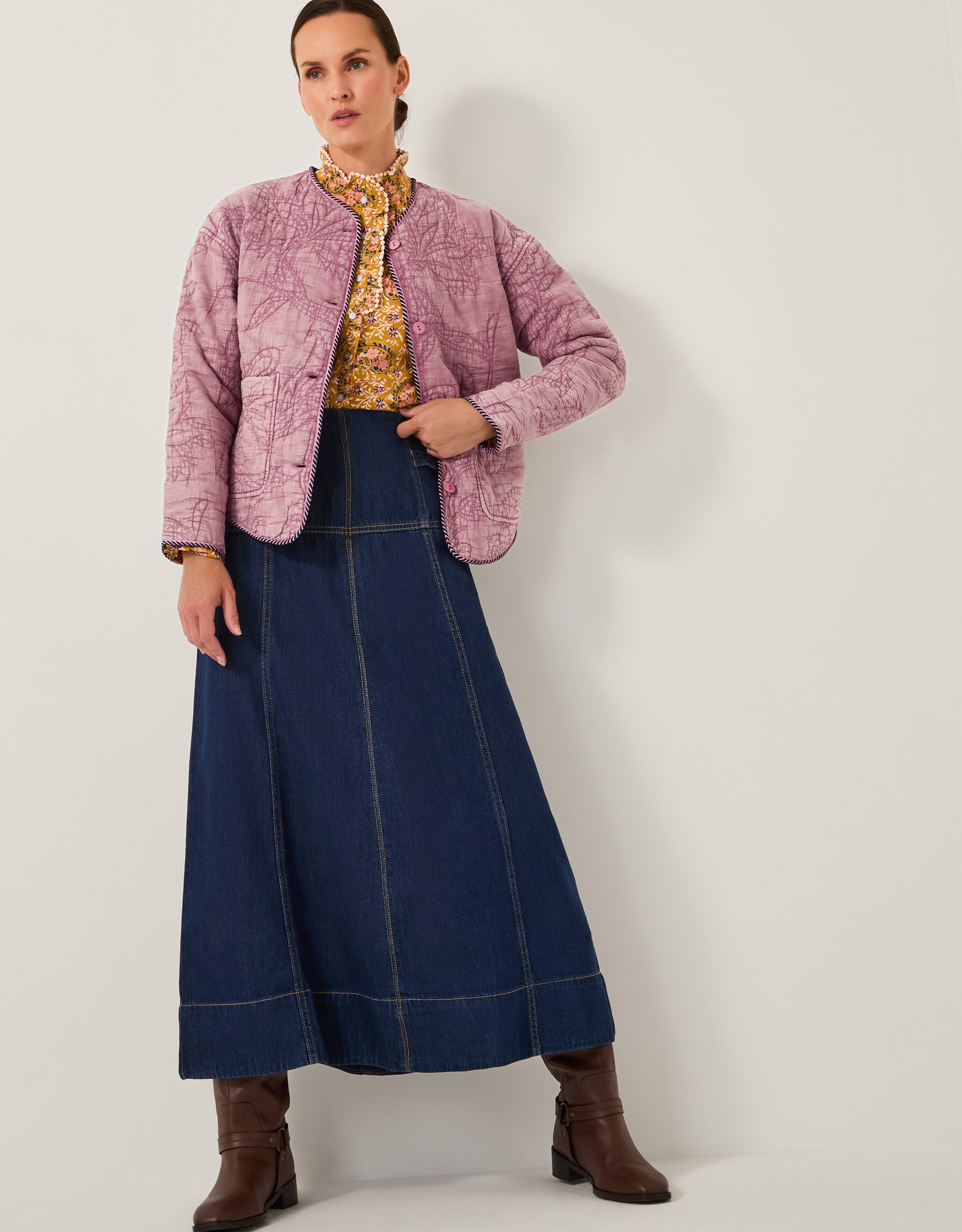 Monsoon Hazel Floral Quilted Jacket, view 5
