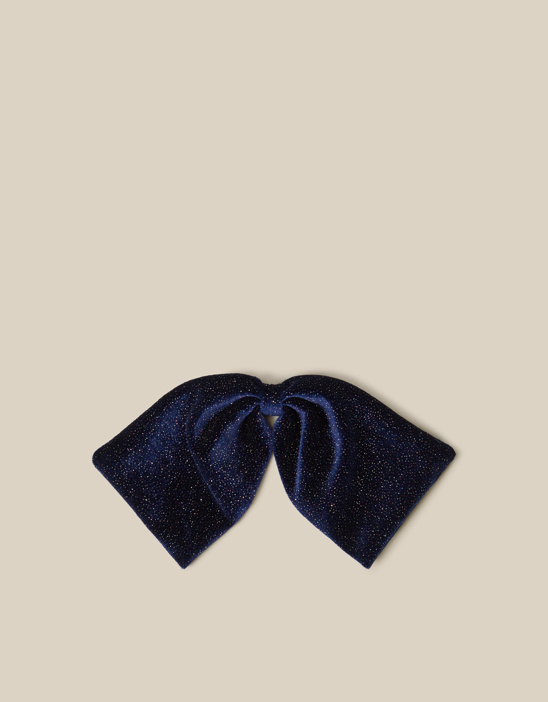 Sparkle Velvet Bow Hair Clip Blue