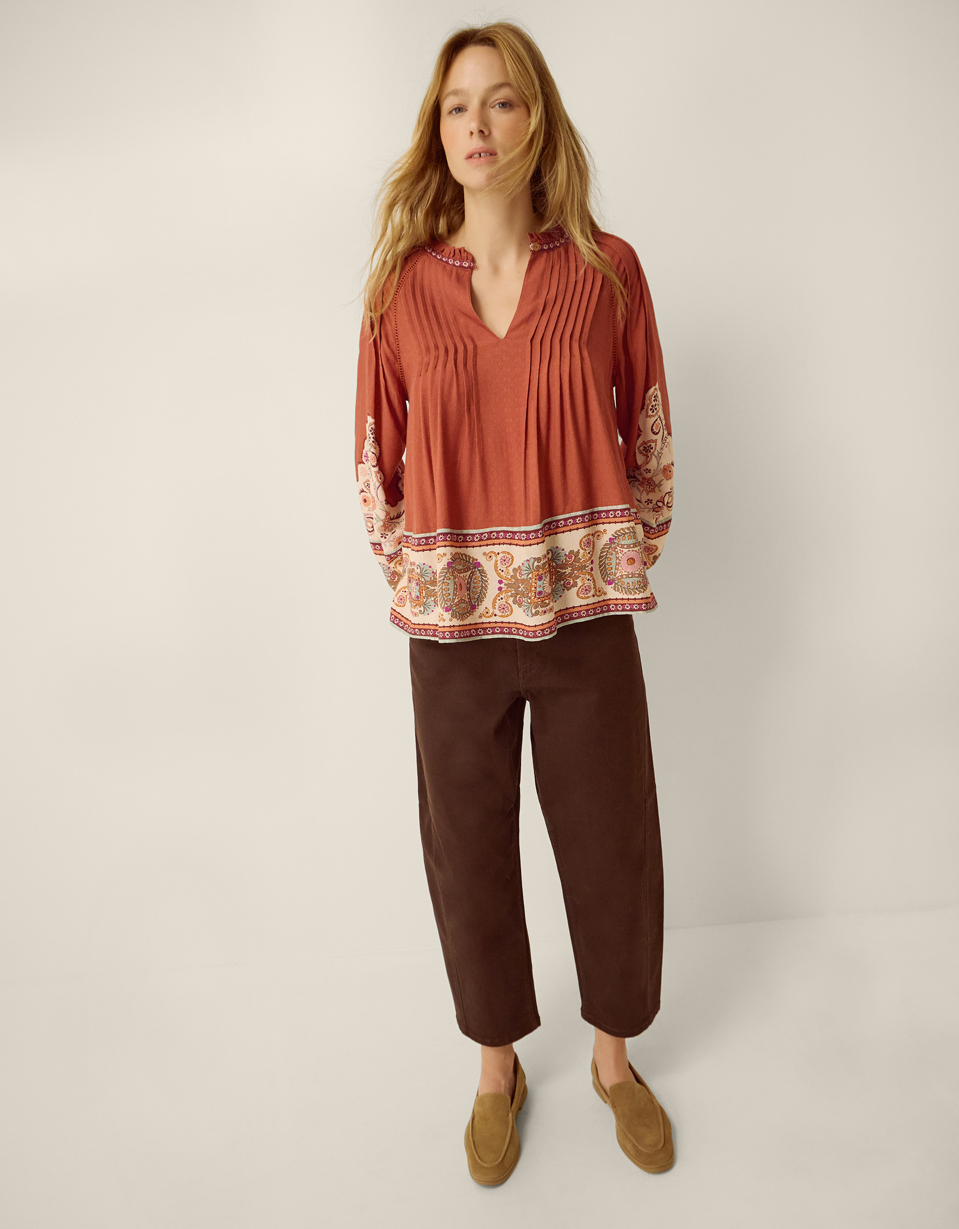 Monsoon Alexandra Floral Pintuck Blouse, view 2