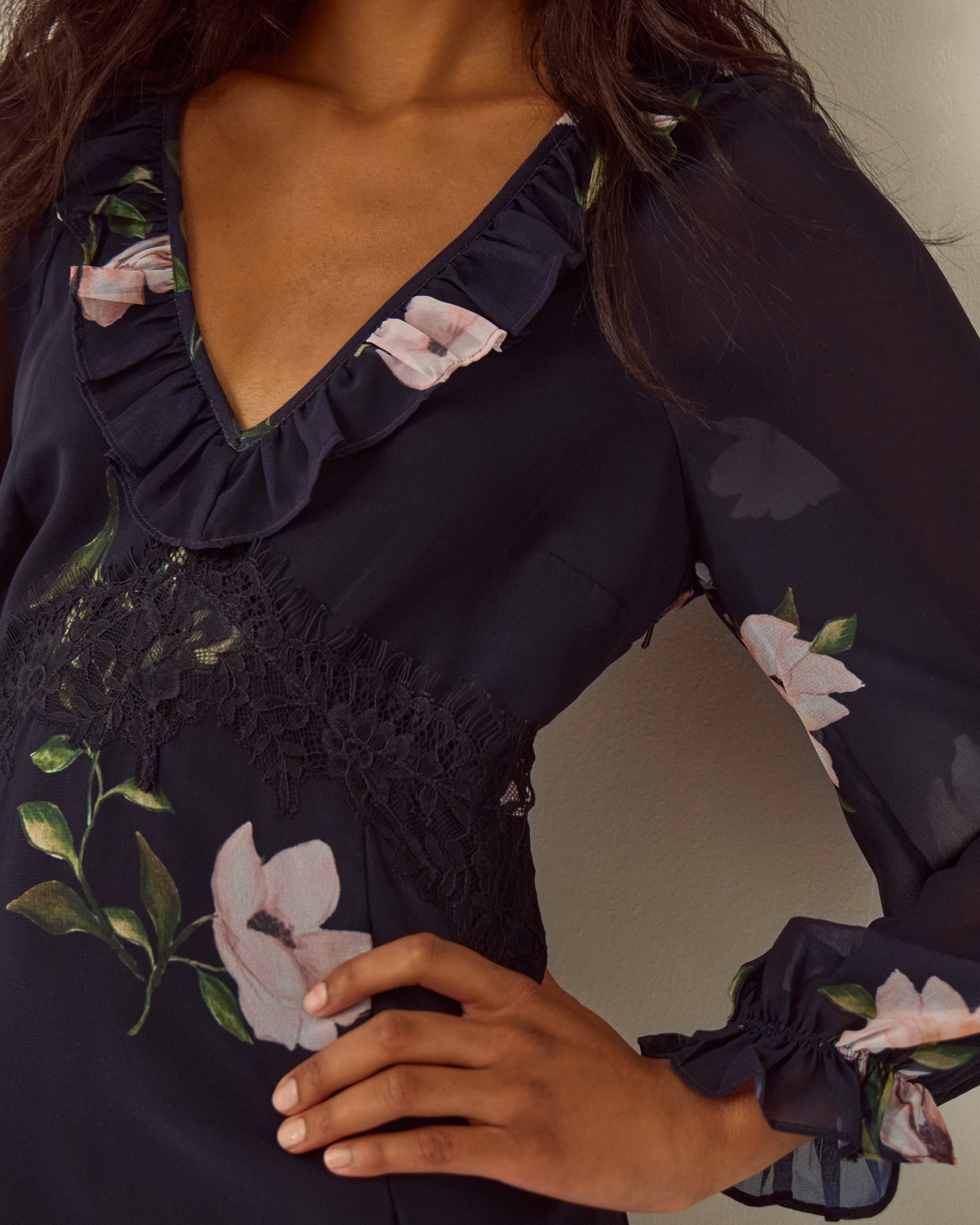 Monsoon Rowena V-Neck Ruffle Floral Print Maxi Dress, view 2