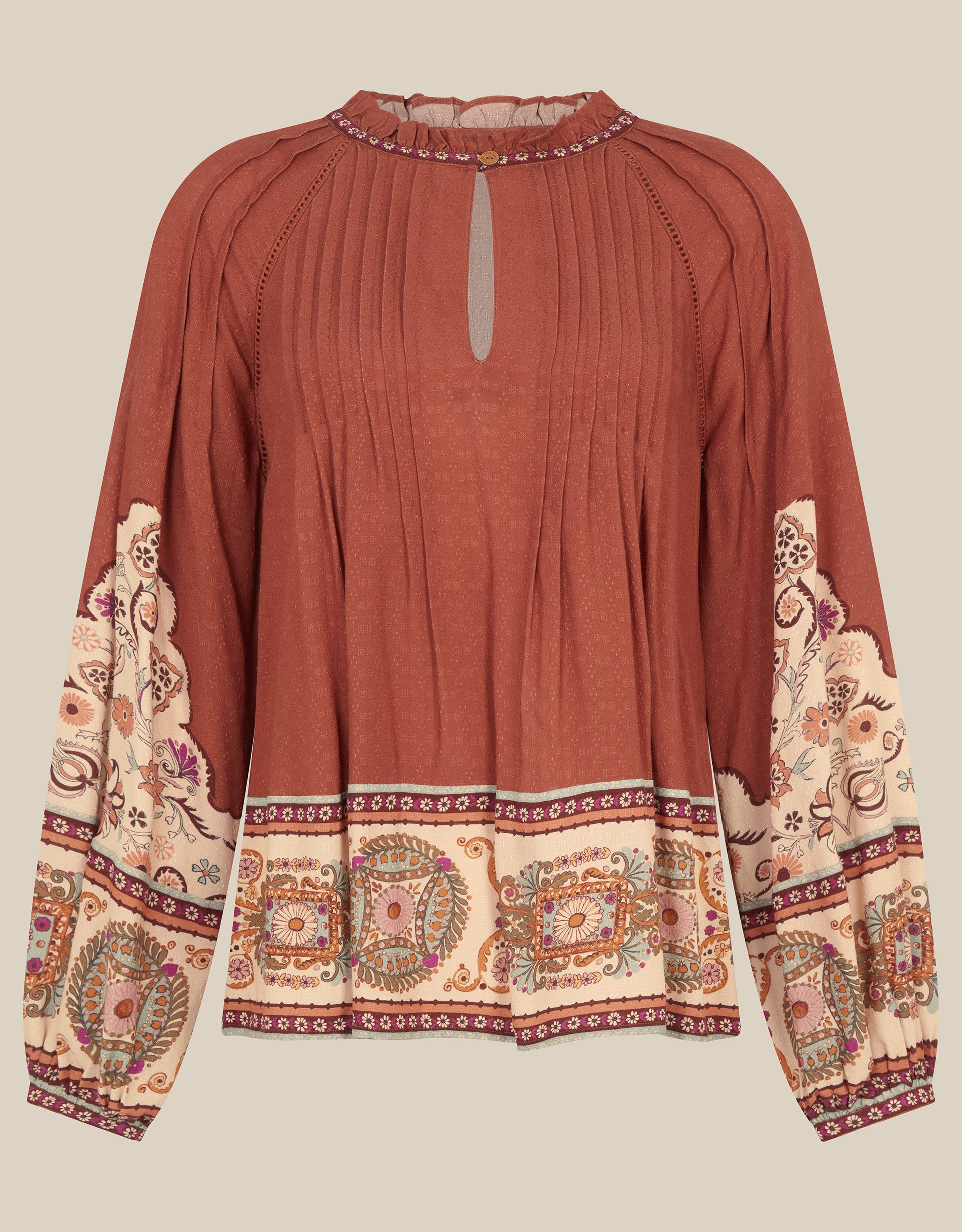 Monsoon Alexandra Floral Pintuck Blouse, view 5