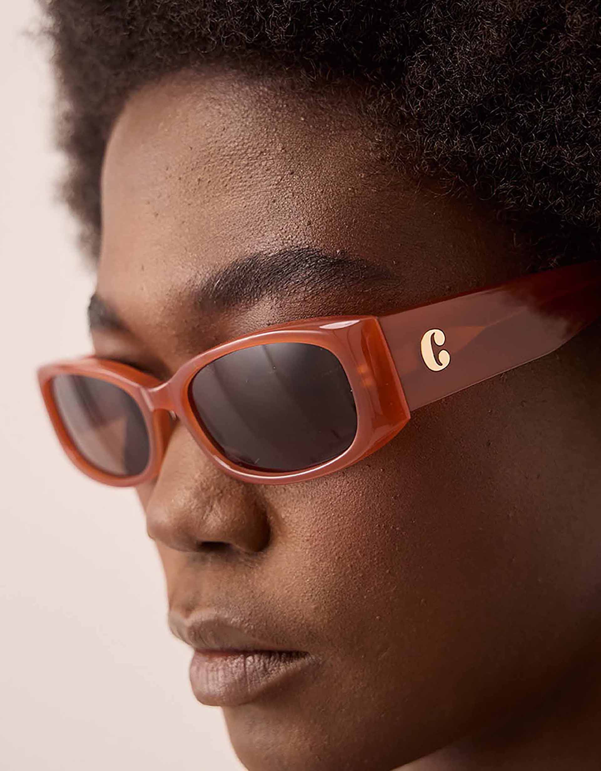 Monsoon Corlin Eyewear Romy Rectangle Sunglasses in brown