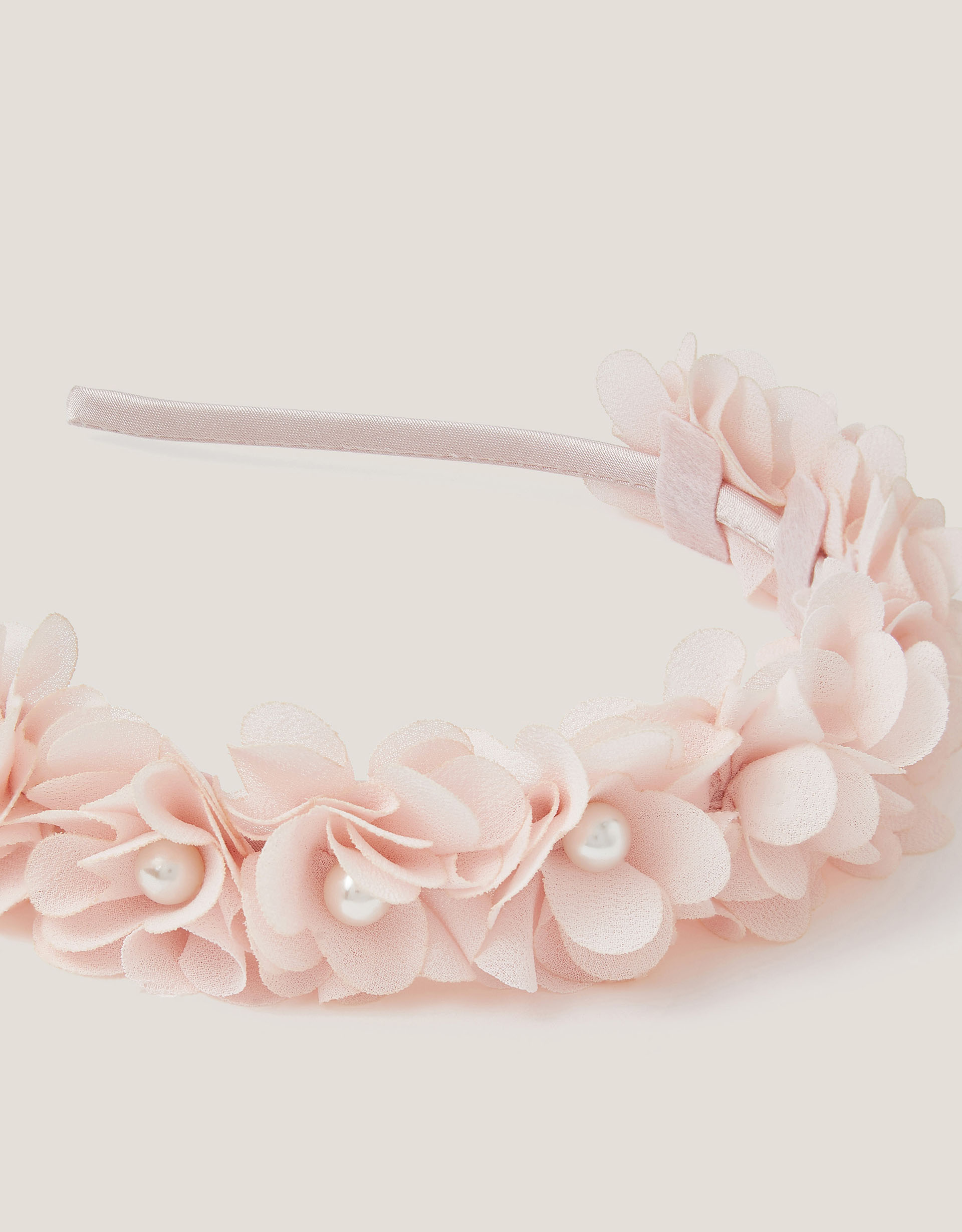 Monsoon Corsage Floral Pearl Headband in Pink, view 2