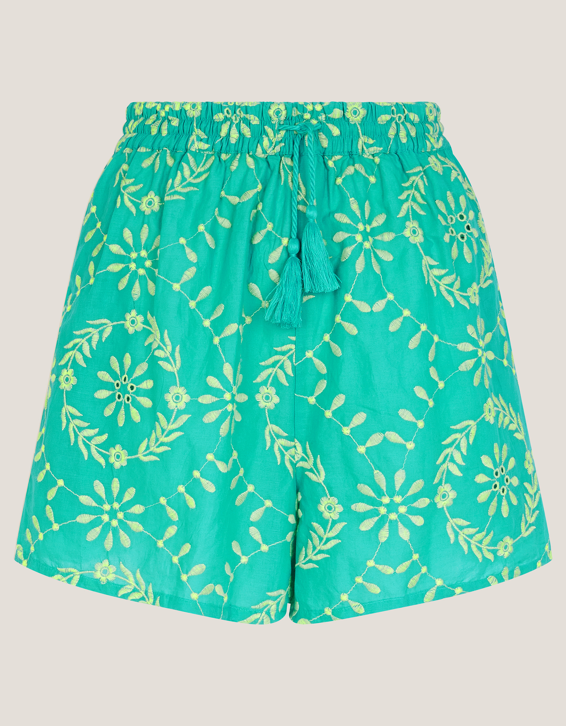 Monsoon Lyla Floral Embroidered Shorts, view 6