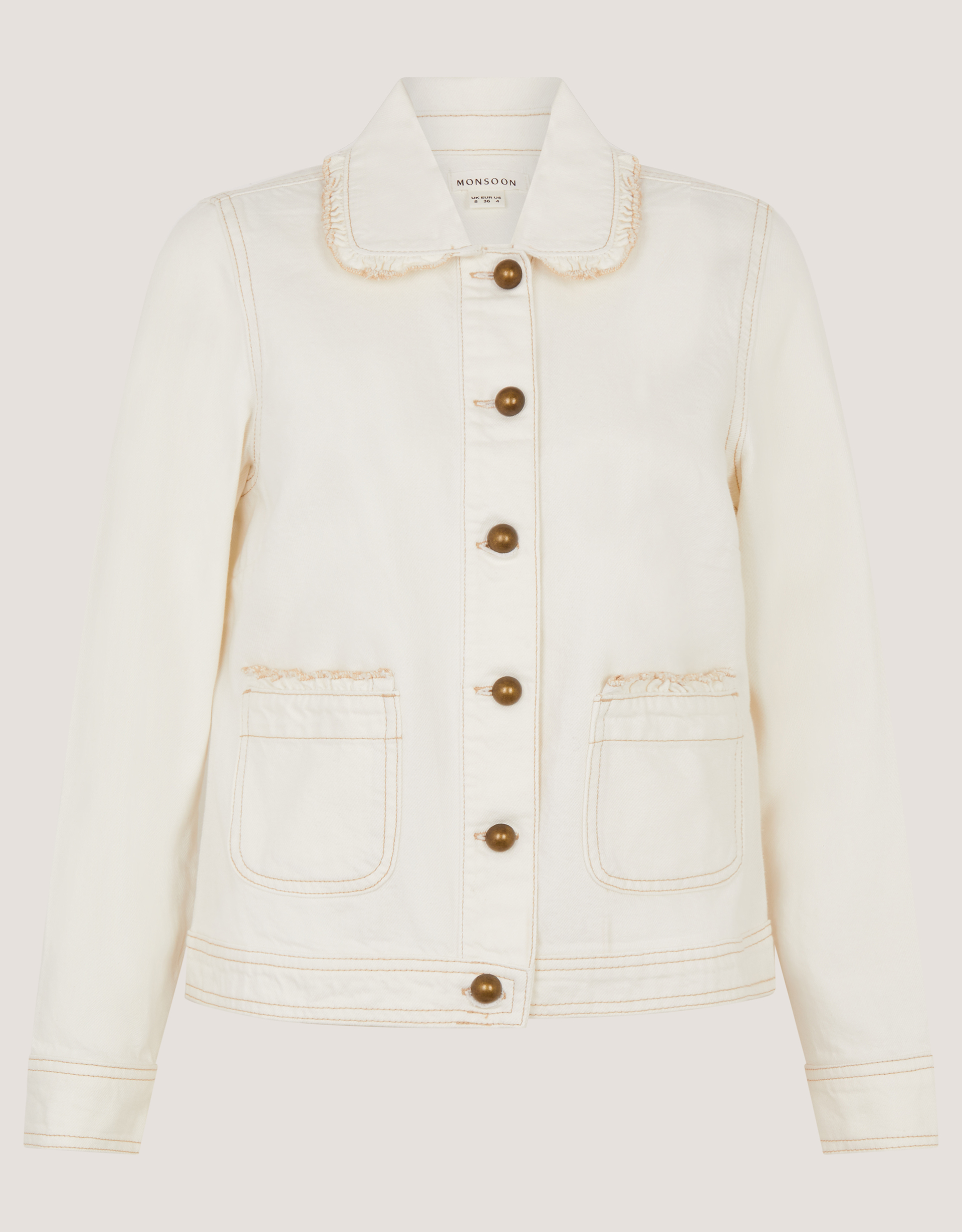 Monsoon Sadie Frill Denim Jacket, view 5