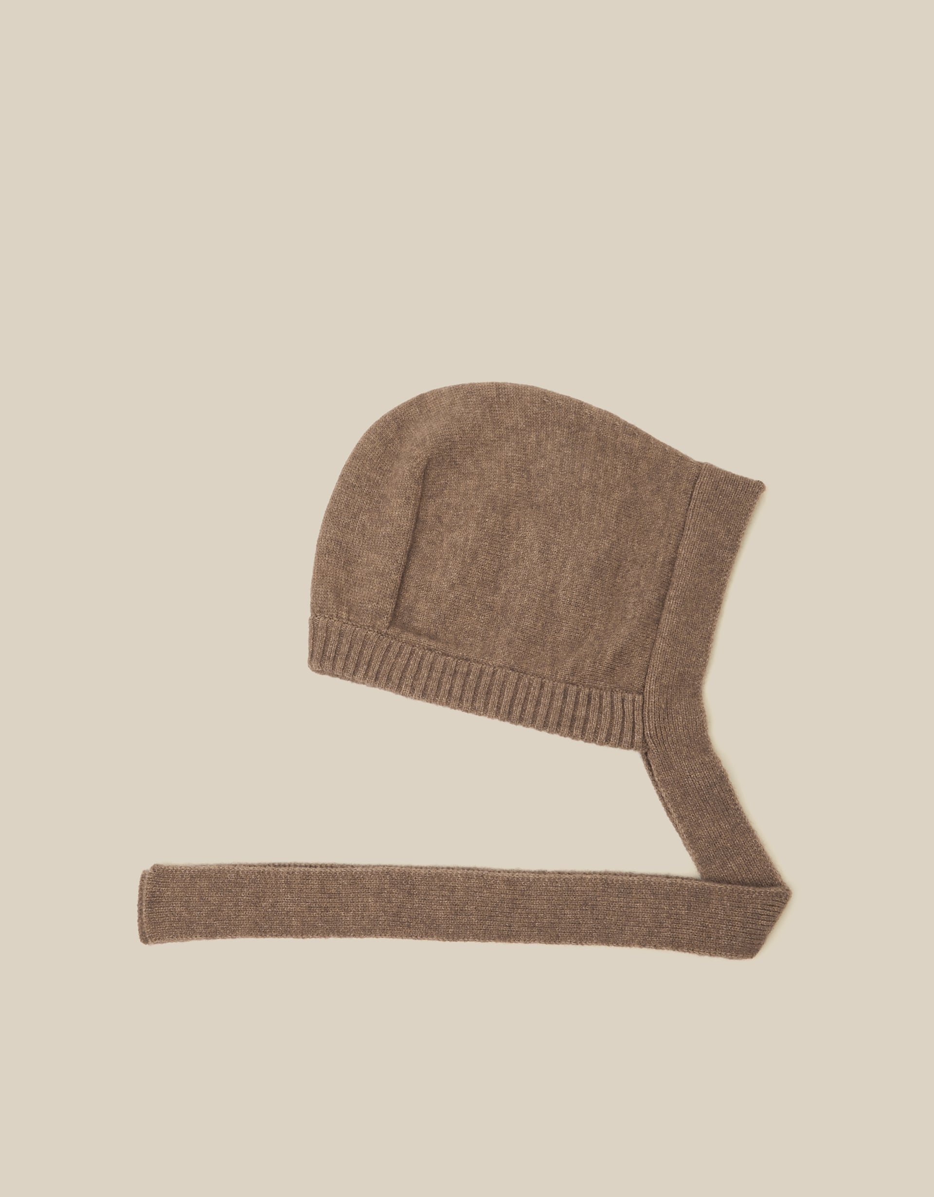Monsoon Tala Tie Knitted Bonnet in Mink