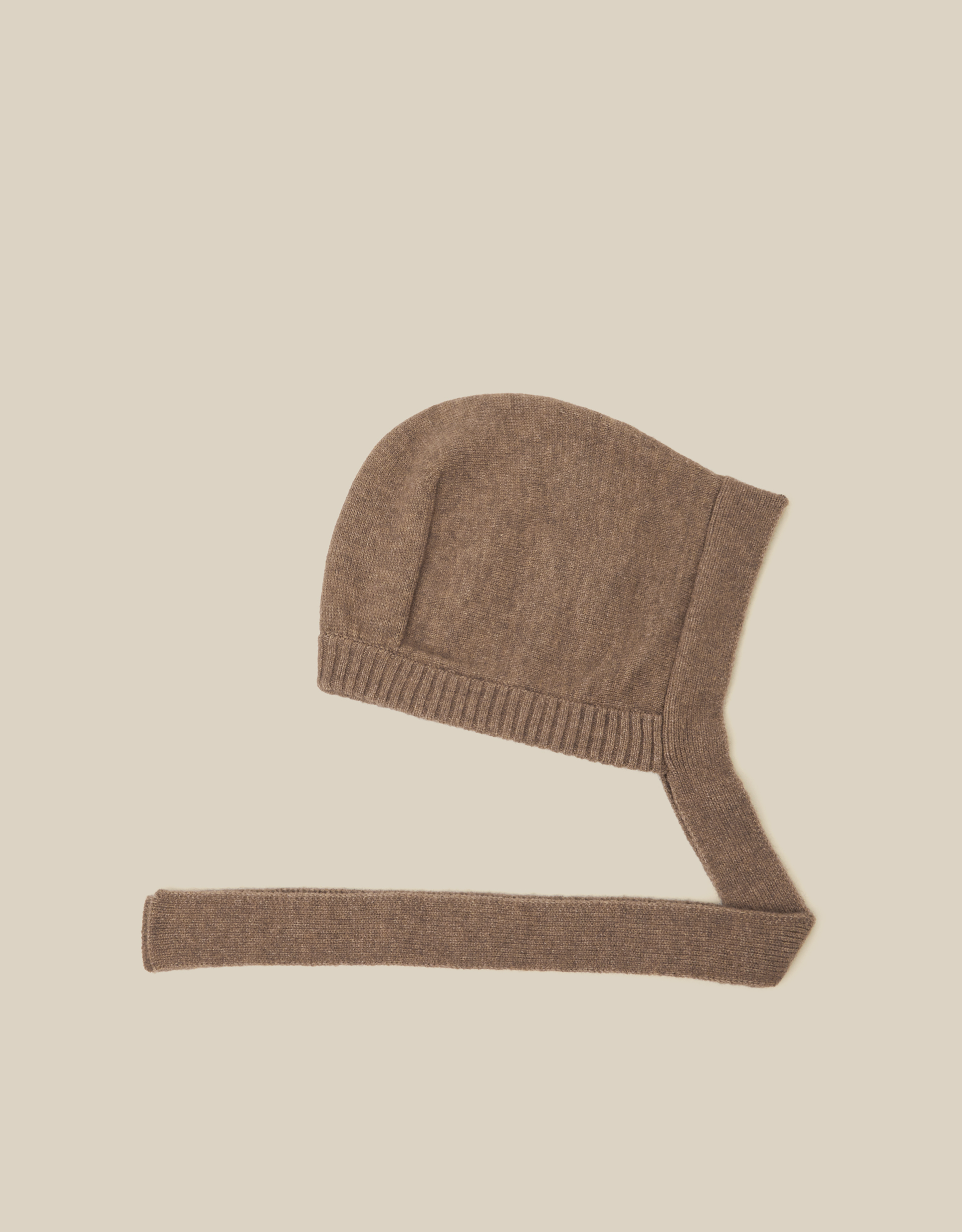 Monsoon Tala Tie Knitted Bonnet in Mink