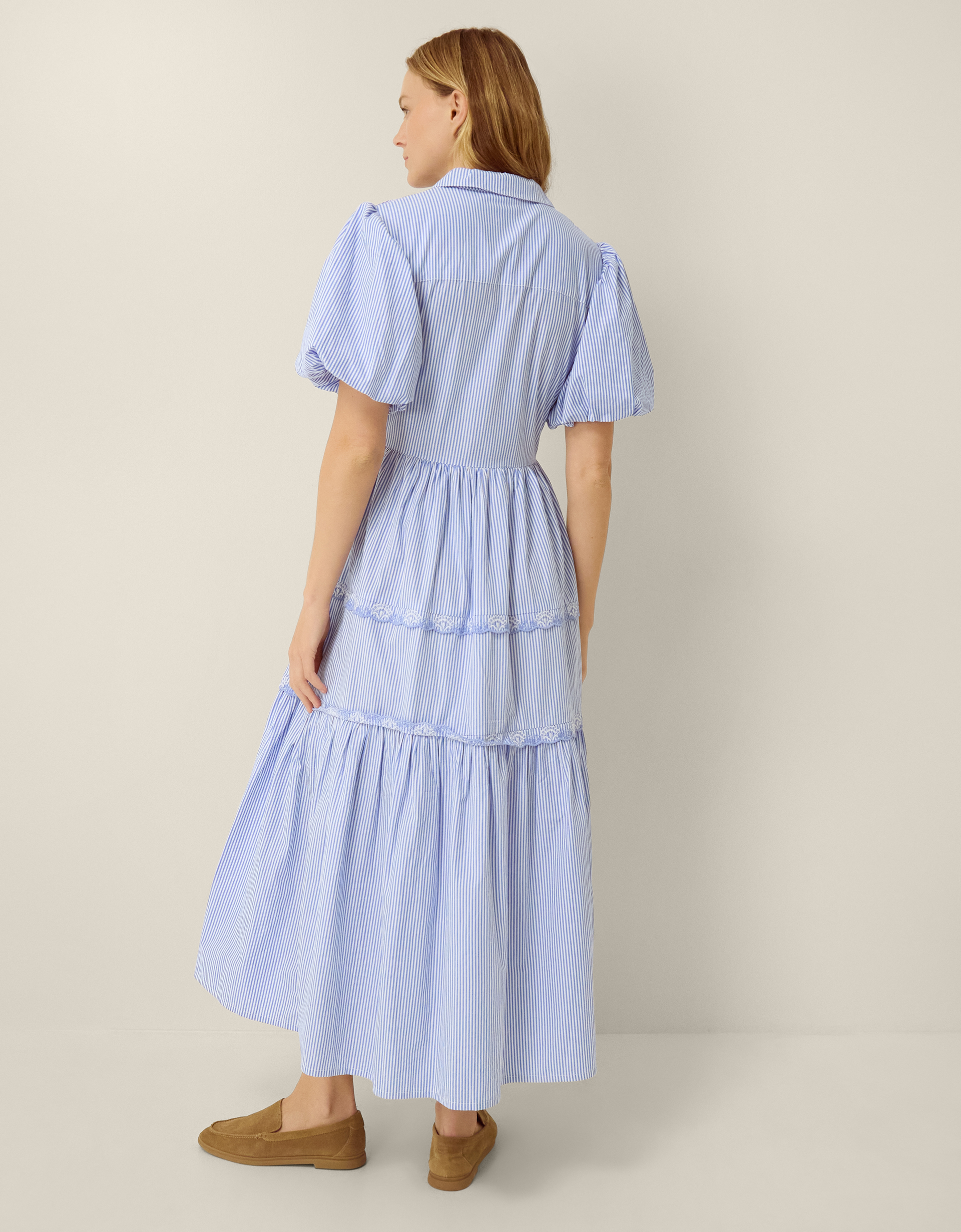 Monsoon Laney Puff Sleeve Stripe Maxi Dress, view 3