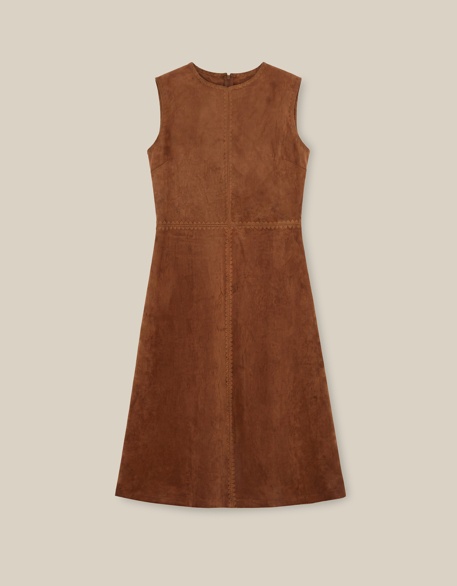 Monsoon Josie Sleeveless Faux Suede Midi Dress, view 5