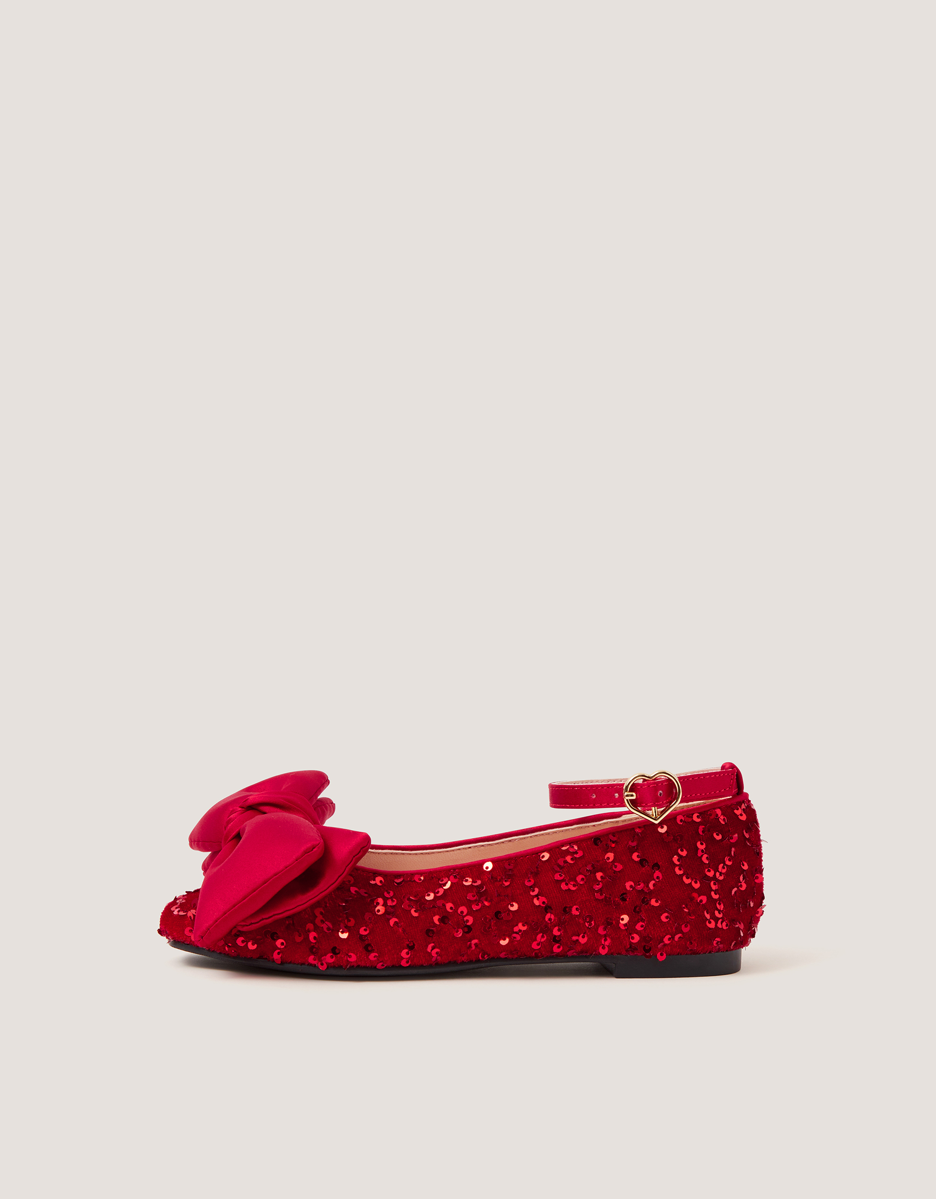 Monsoon Bow Sequin Velvet Ballet Flats, view 3