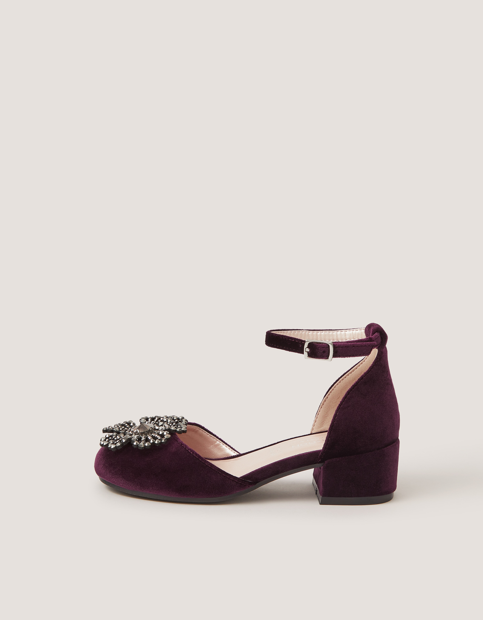 Monsoon Gemstone Flower Two Part Heels in Purple, view 2