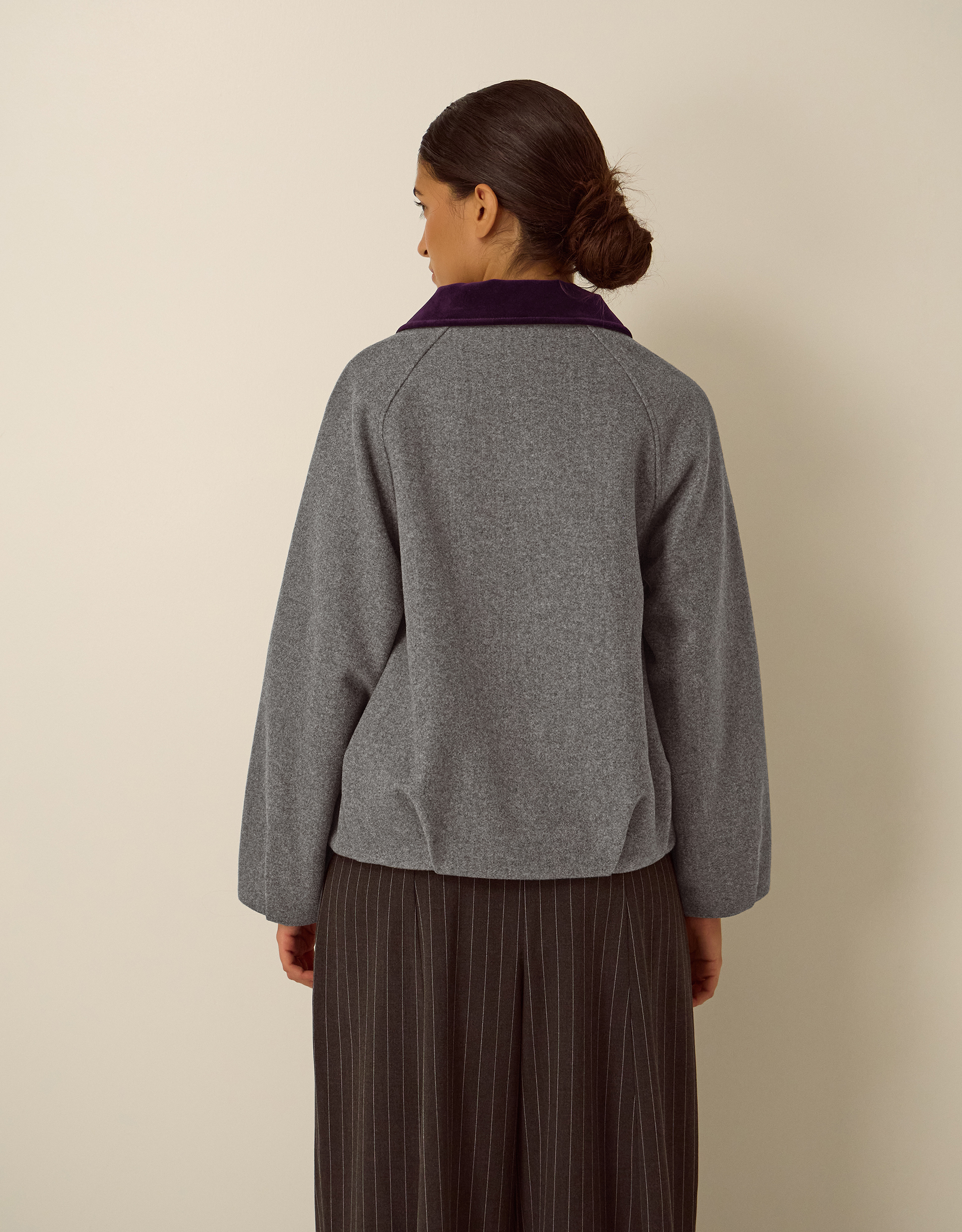 Monsoon Jess Velvet Trim Bomber Jacket, view 3