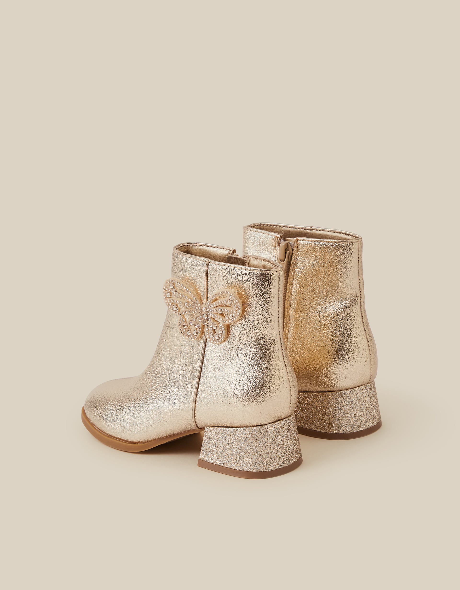 Monsoon Embellished Butterfly Metallic Boots, view 2