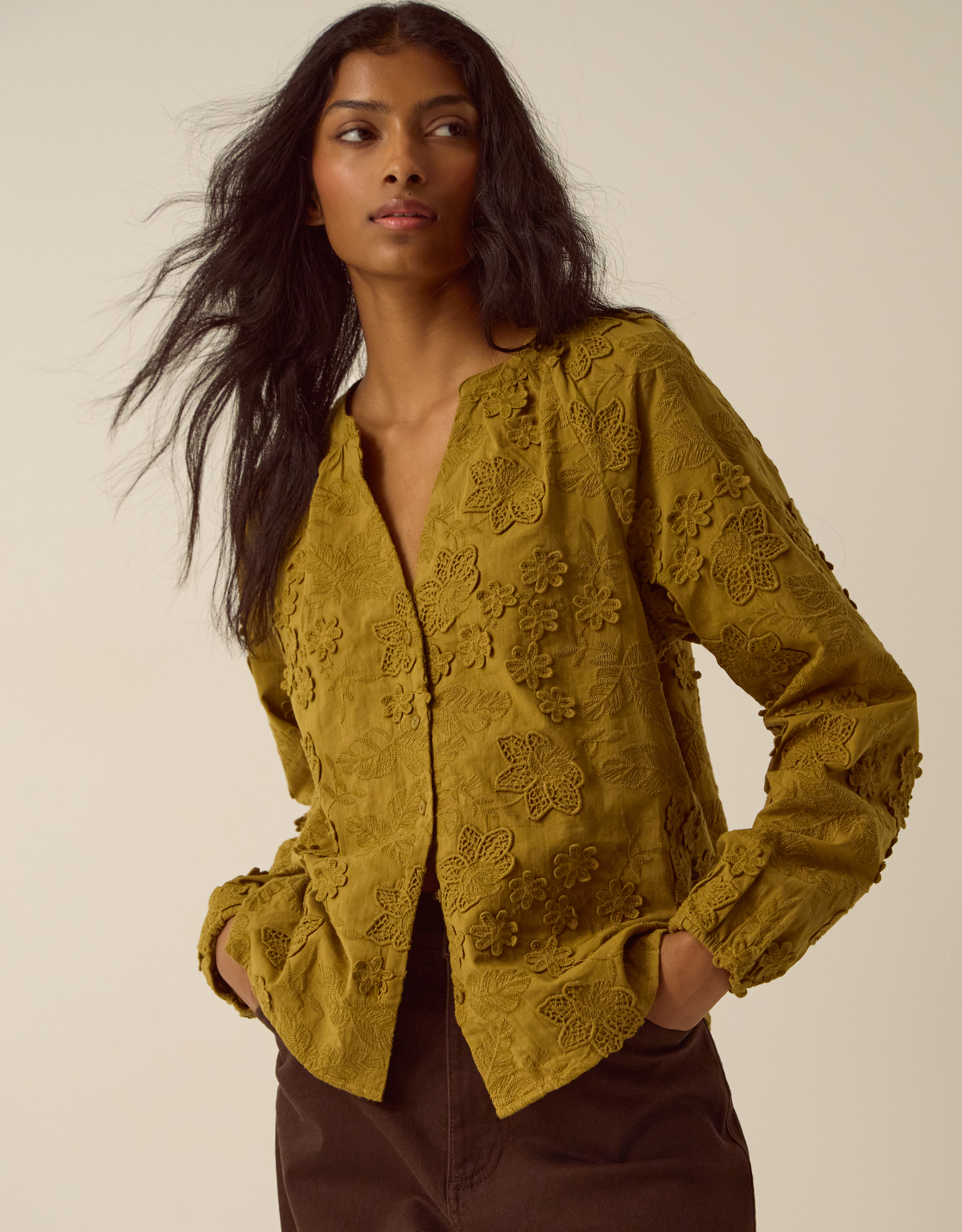 Monsoon Luci Floral Embroidered Shirt