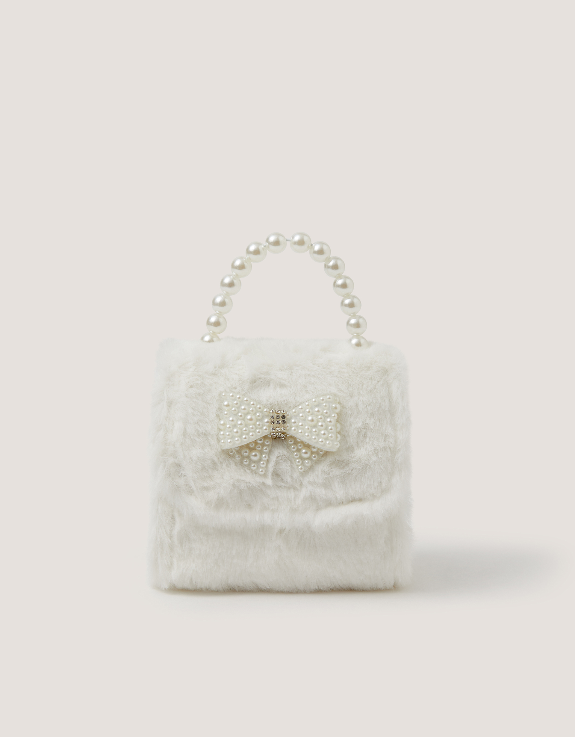 Monsoon Fluffy Pearl Bow Bag